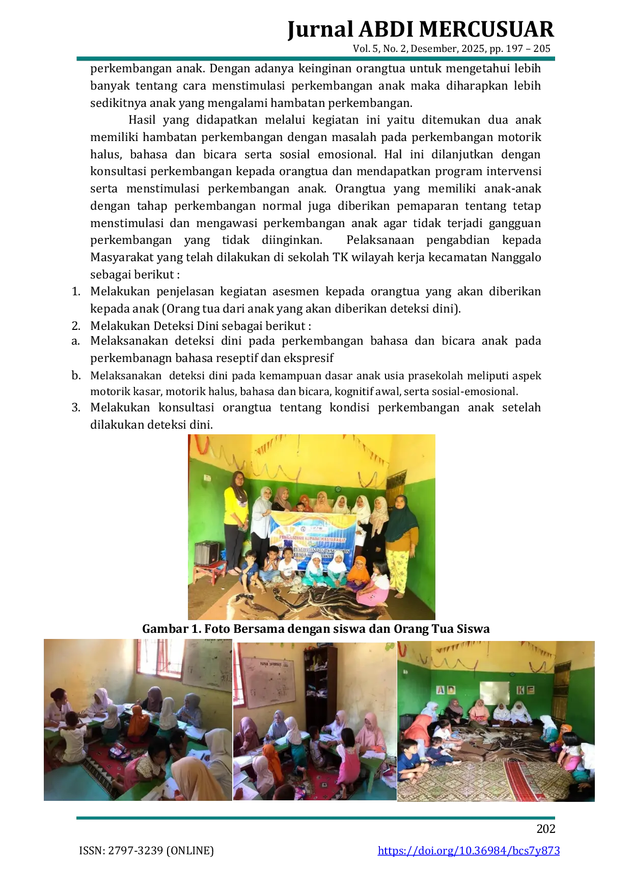 JURIS Deteksi Dini Bahasa Bicara dan Kemampuan Dasar Pada Anak Prasekolah Di Kecamatan Nanggalo