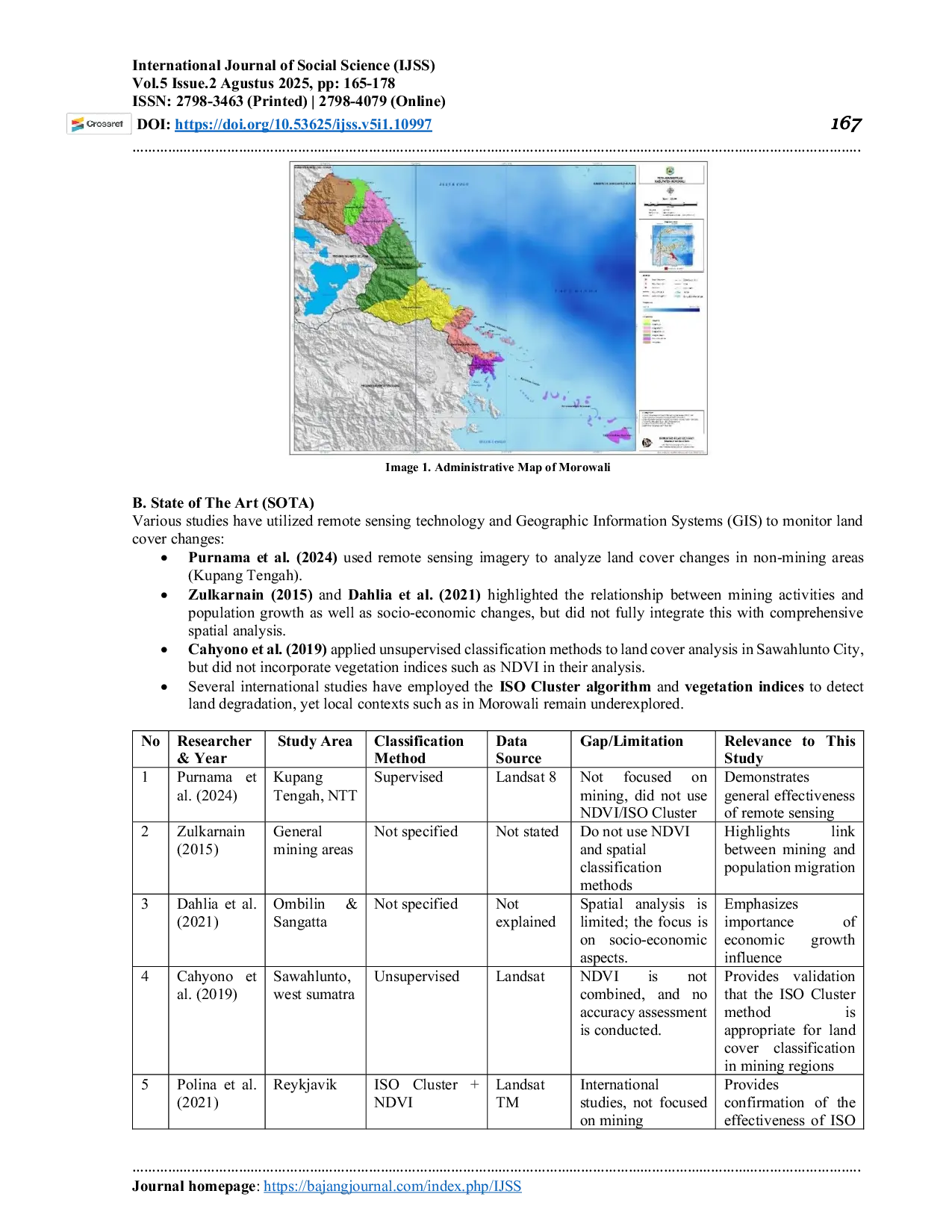 JURIS Analysis Of Land Cover Change In Morowali Using Landsat 8 Satellite Imagery And Unsupervised Classification Method