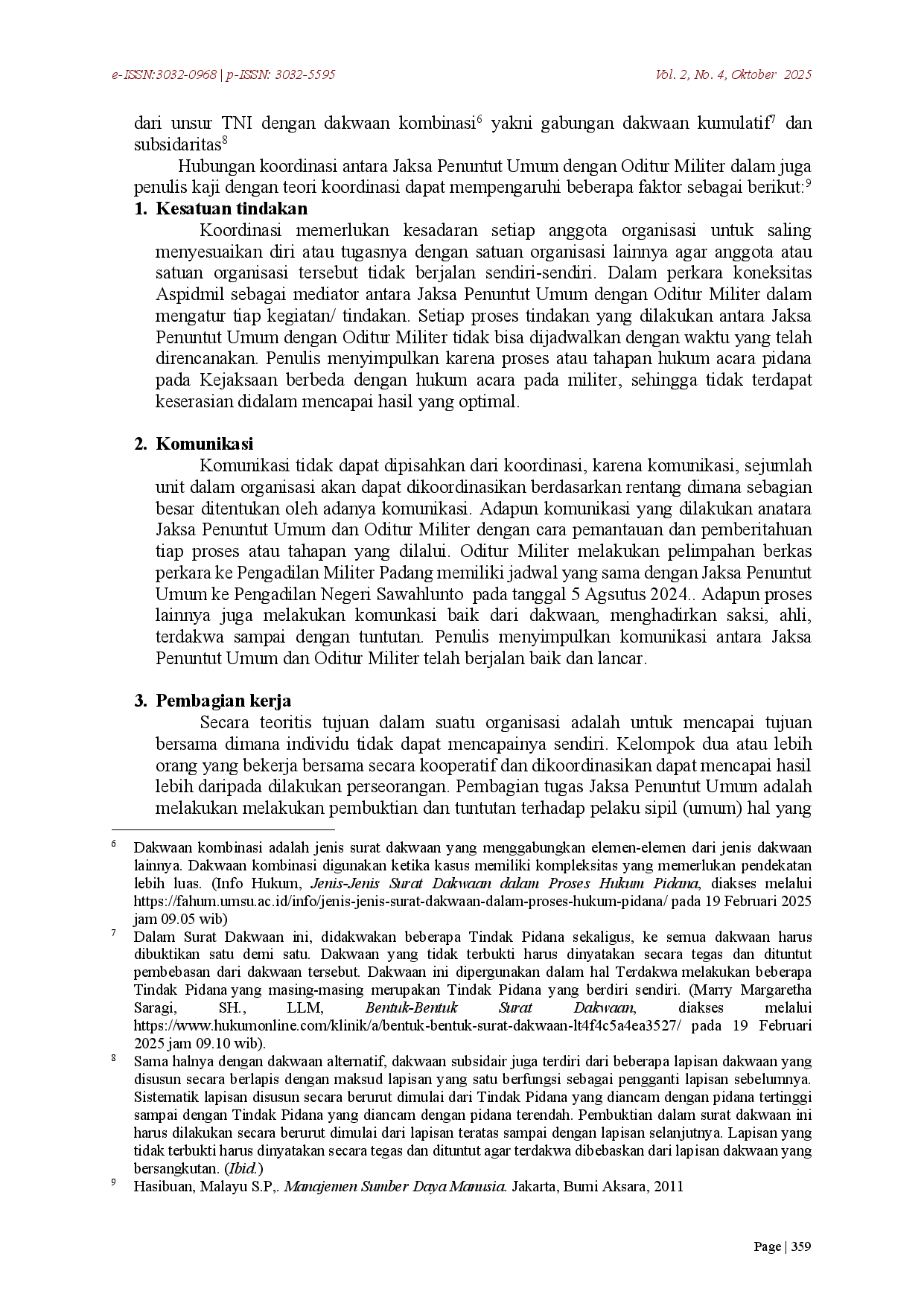 juris Hubungan Koordinasi Fungsional Antara Jaksa Penuntut Umum Dengan Oditur Militer Terhadap Penanganan Perkara Koneksitas