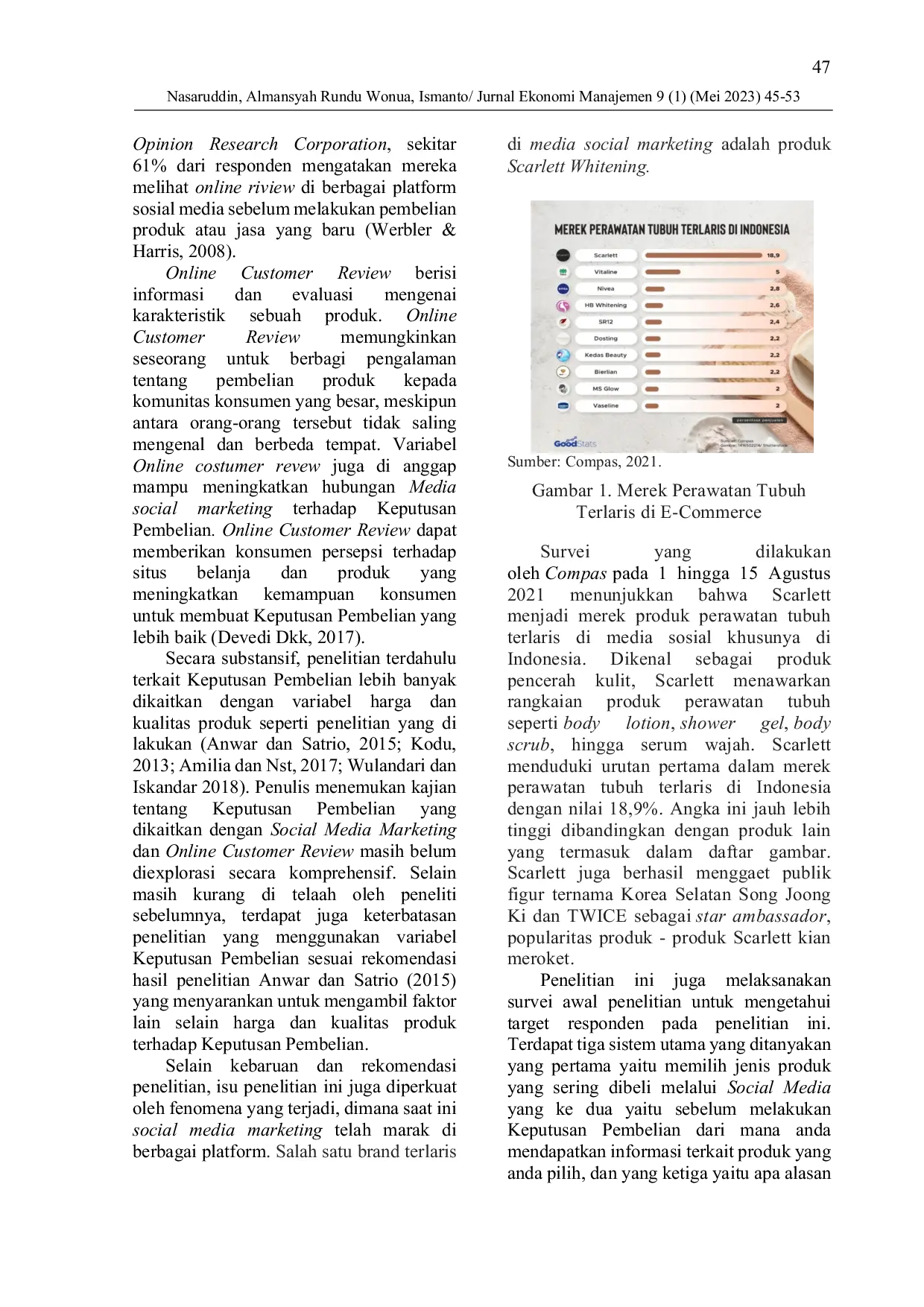 JURIS Pengaruh Social Media Marketing Dan Online Customer Review Terhadap Keputusan Pembelian Pada Mahasiswa