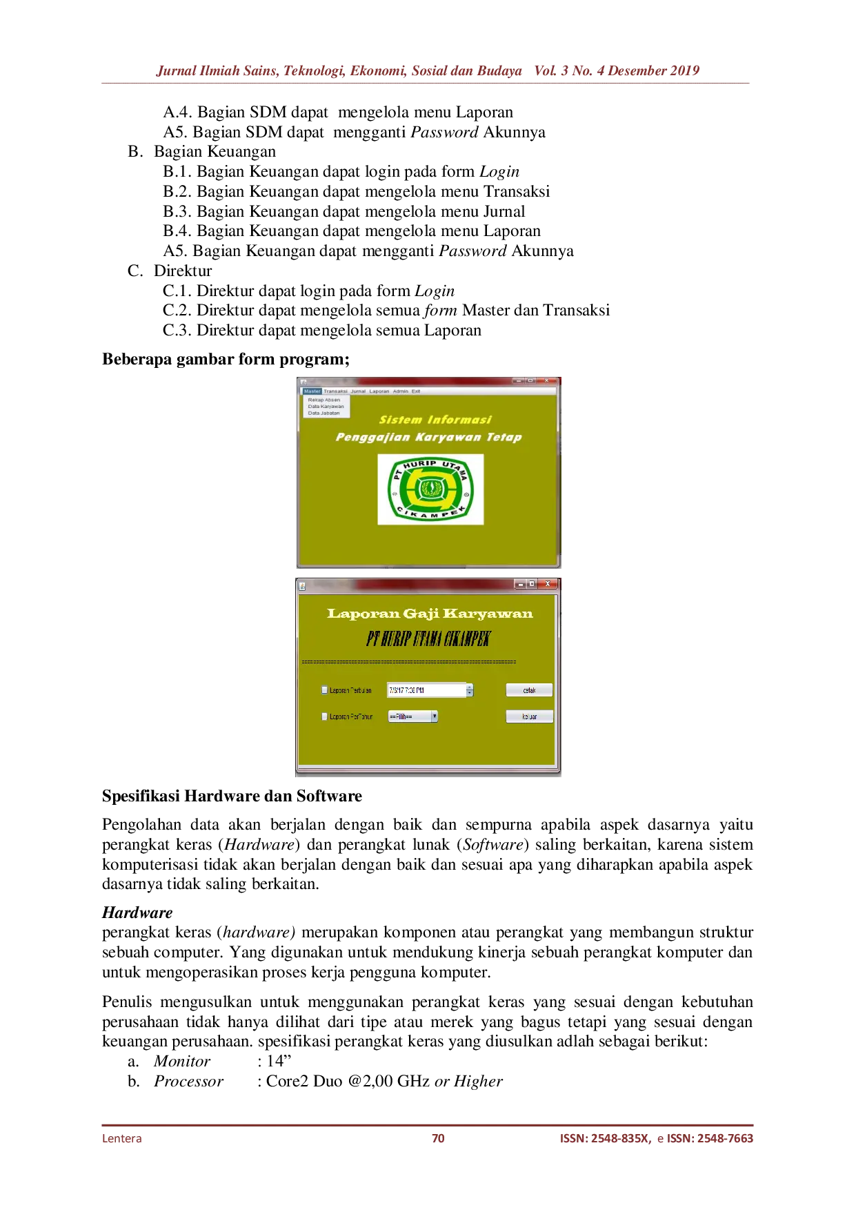 JURIS Perancangan Sistem Informasi Akuntansi Penggajian Karyawan Tetap pada PT Hurip Utama Cikampek