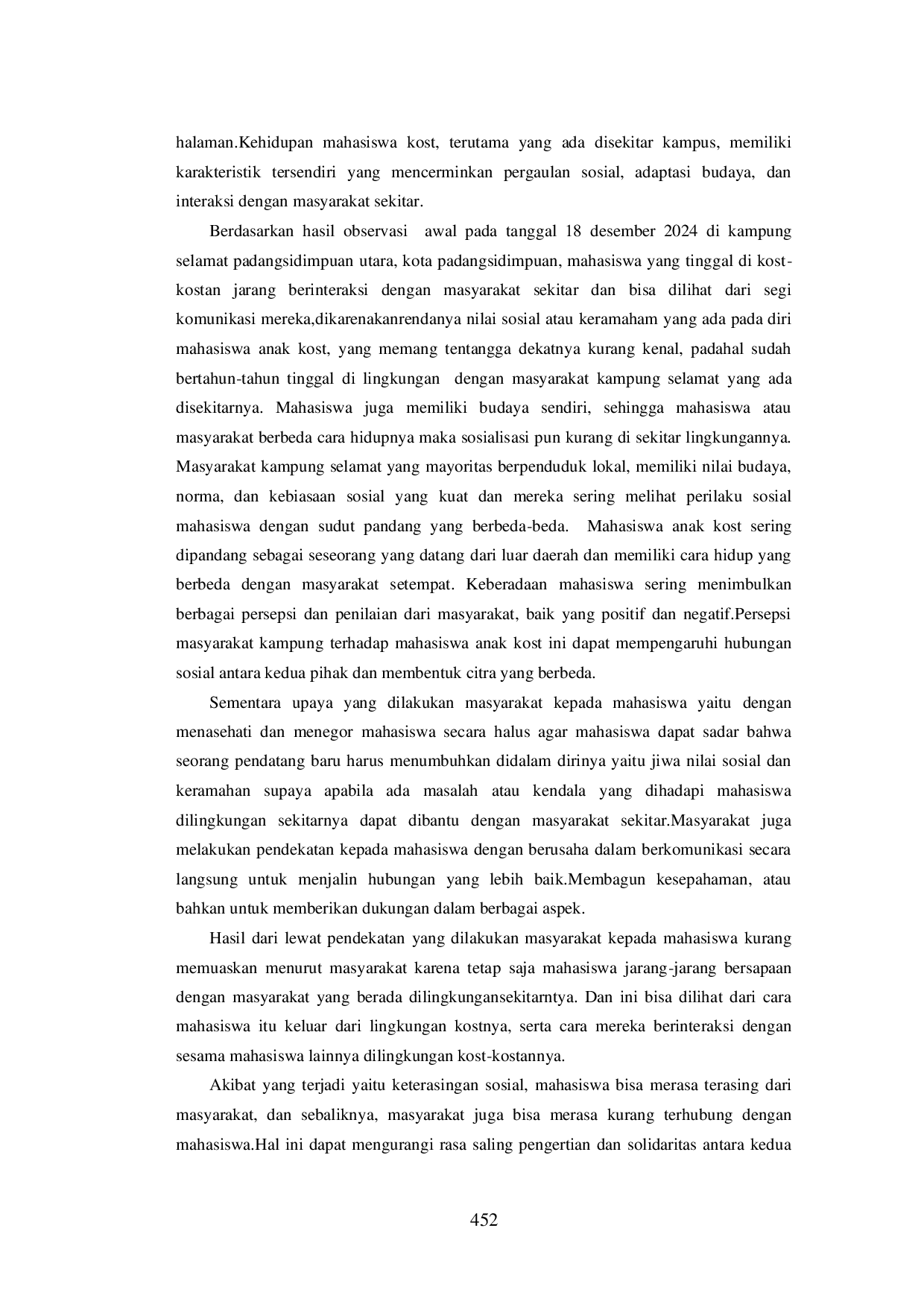 juris Perilaku Sosial Mahasiswa IPTS Anak Kost Dalam Pandangan Masyarakat Kampung Selamat