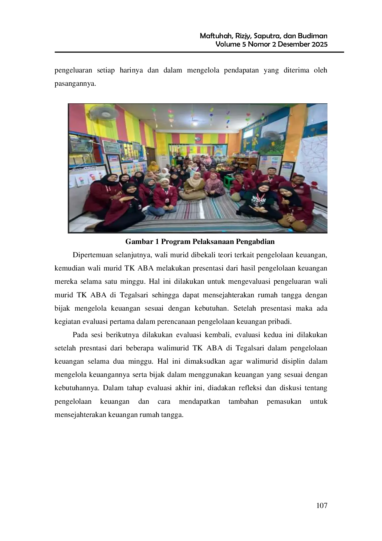 JURIS Edukasi Perencanaan Keuangan Keluarga Dalam Meningkatkan Kesejahteraan Rumah Tangga