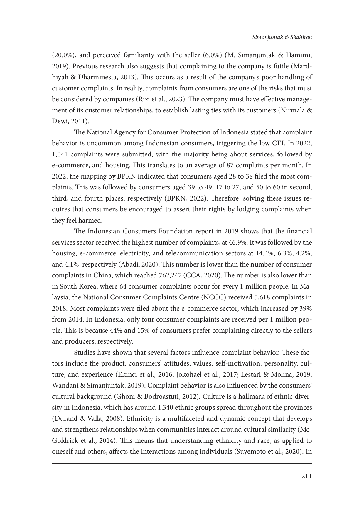 juris Indonesian Consumer Complaint Behavior Based on Ethnic Groups and Generations