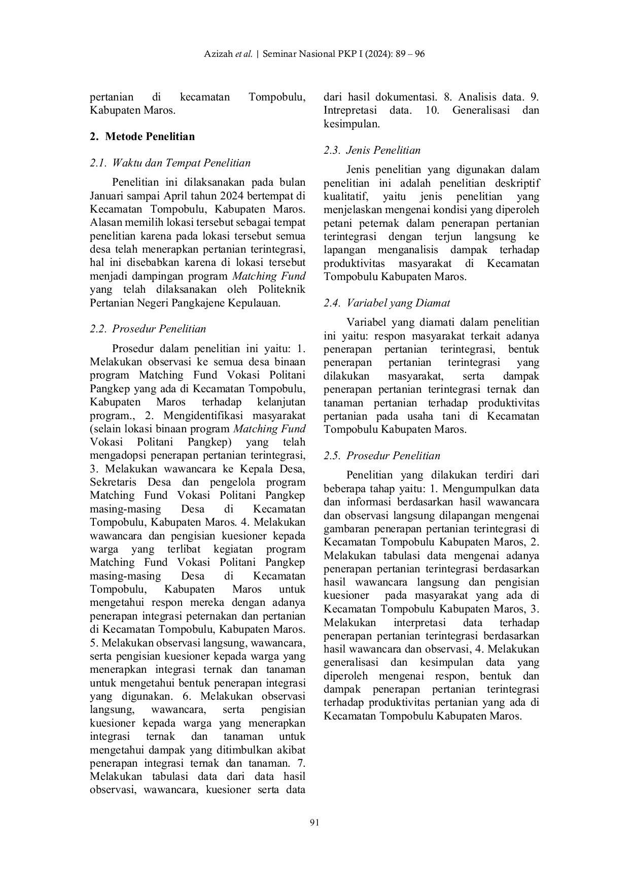 JURIS Analisis Dampak Penerapan Pertanian Terintegrasi terhadap Produktivitas Pertanian pada Usaha Tani di Kecamatan Tompobulu Kabupaten Maros