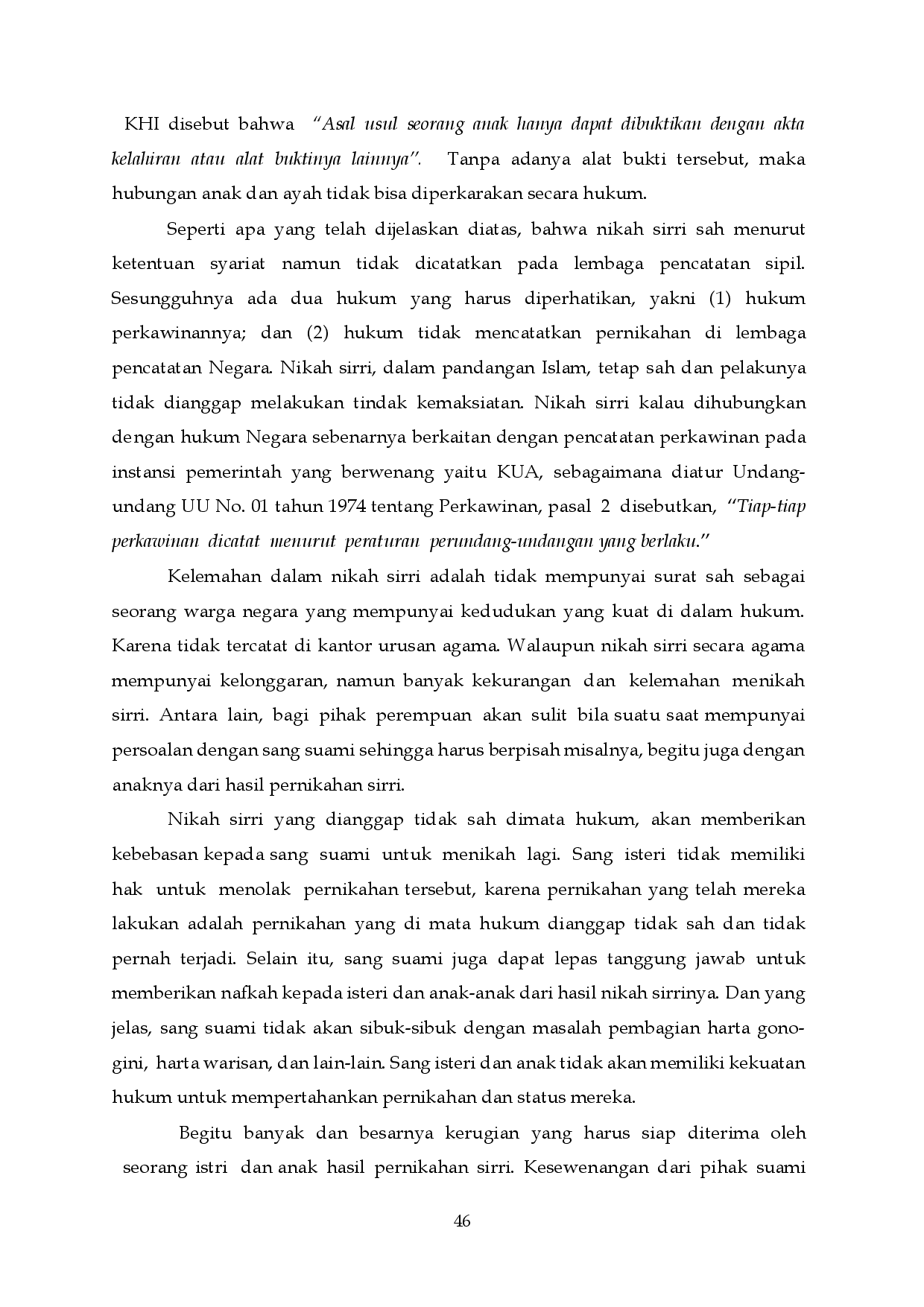 juris PROBLEMATIKA NIKAH SIRRI DI INDONESIA Kedudukan Nikah Sirri Menurut Hukum Positif Indonesia