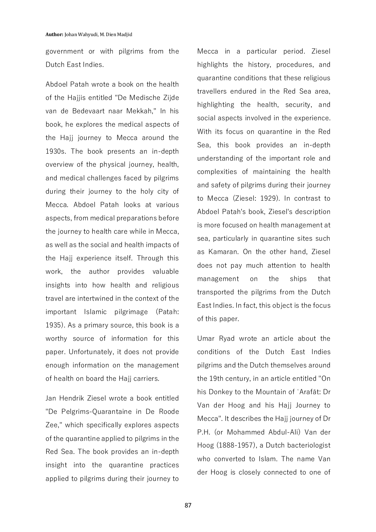 JURIS Hajj during the Dutch East Indies Pandemic in the 19th 20th Centuries