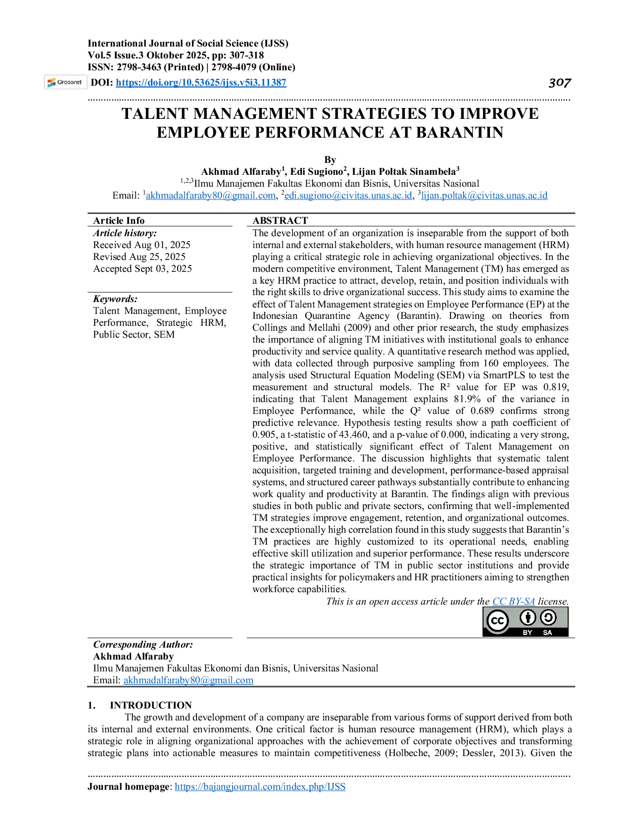 JURIS Talent Management Strategies to Improve Employee Performance at Barantin