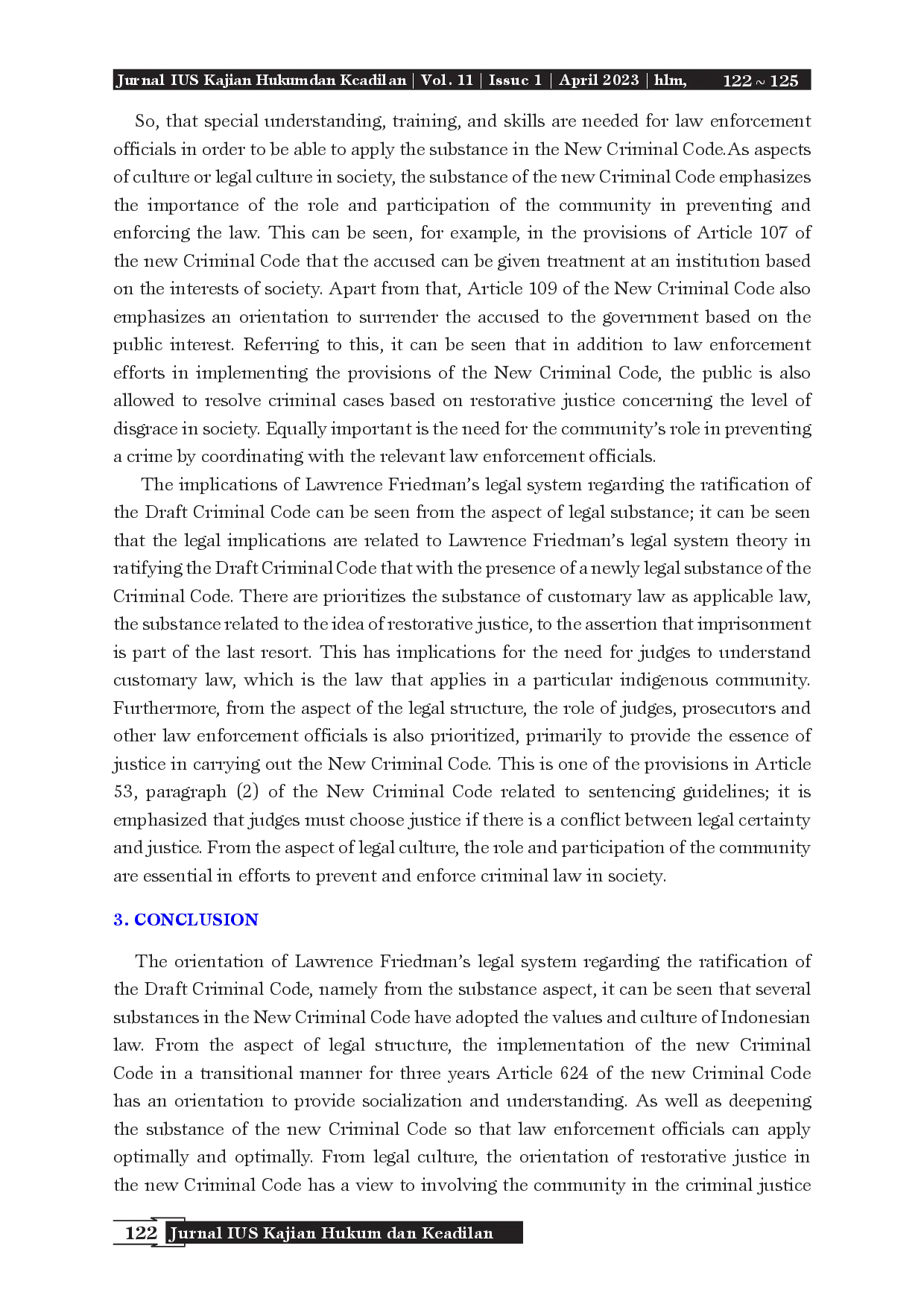 juris The Orientation and Implications of New Criminal Code An Analysis of Lawrence Friedman s Legal System