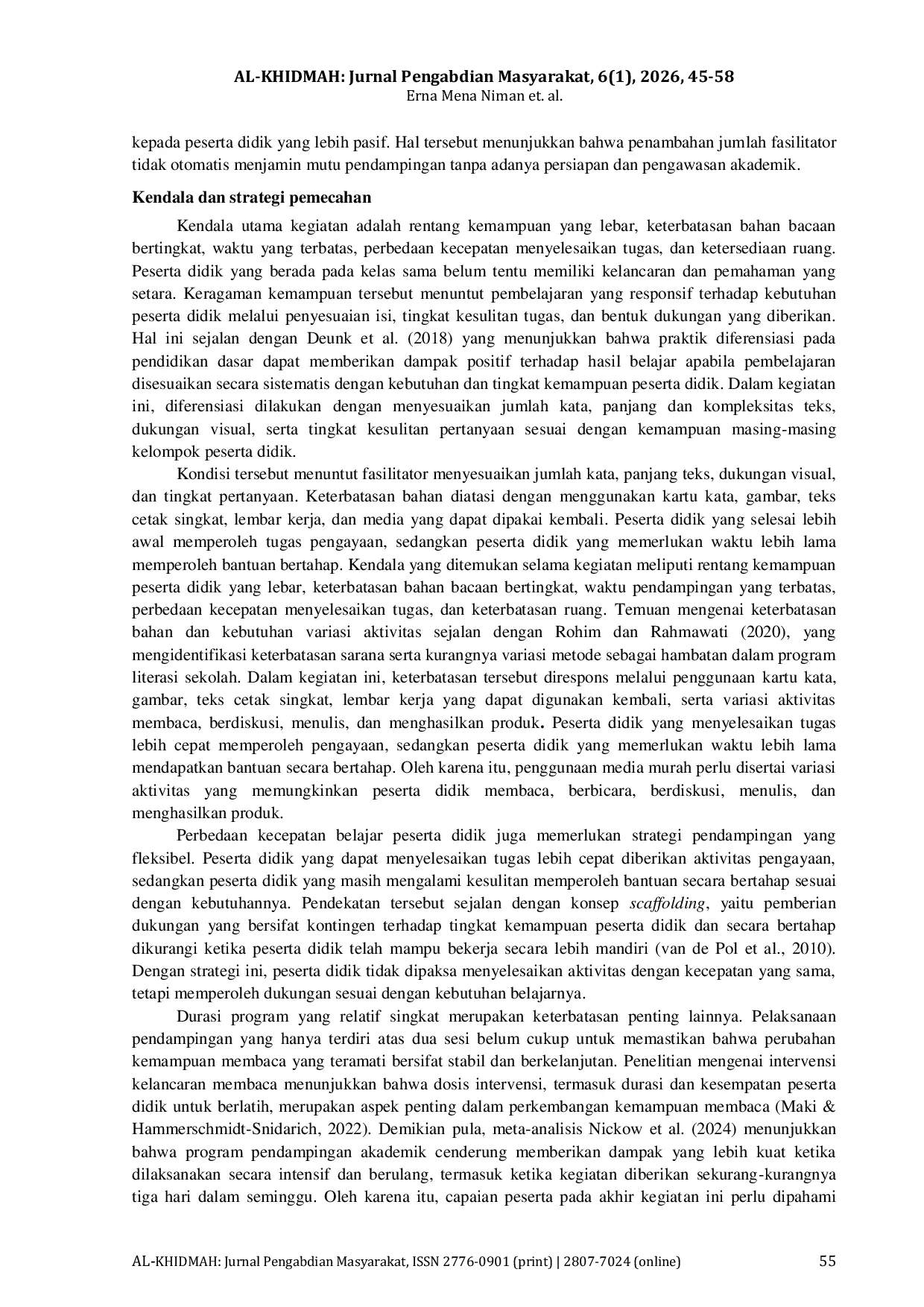 JURIS Pendampingan Literasi Berjenjang Berbasis Bacaan Kontekstual Melalui Kolaborasi Dosen Dan Mahasiswa Di Sekolah Dasar