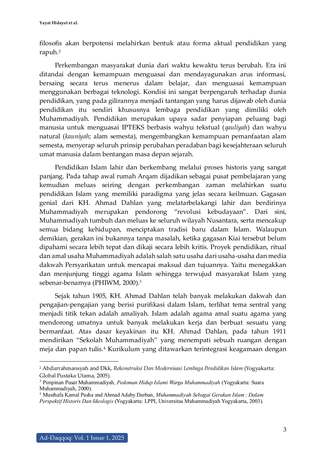 JURIS Formulating the Educational Thought Movement of Muhammadiyah in the Second Century