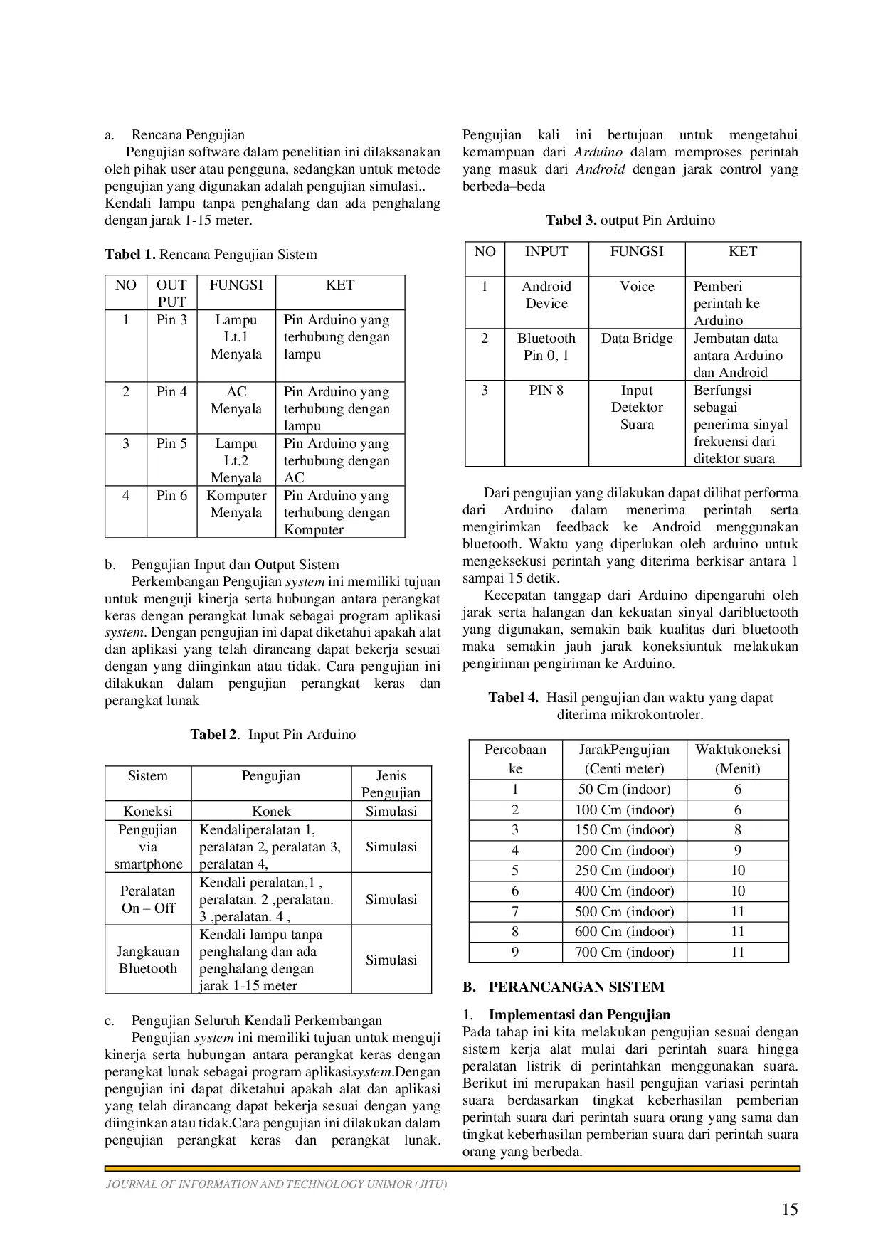 JURIS Perancangan Peralatan Listrik Dengan Voice Control Menggunakan Switch Relay Dan Arduino