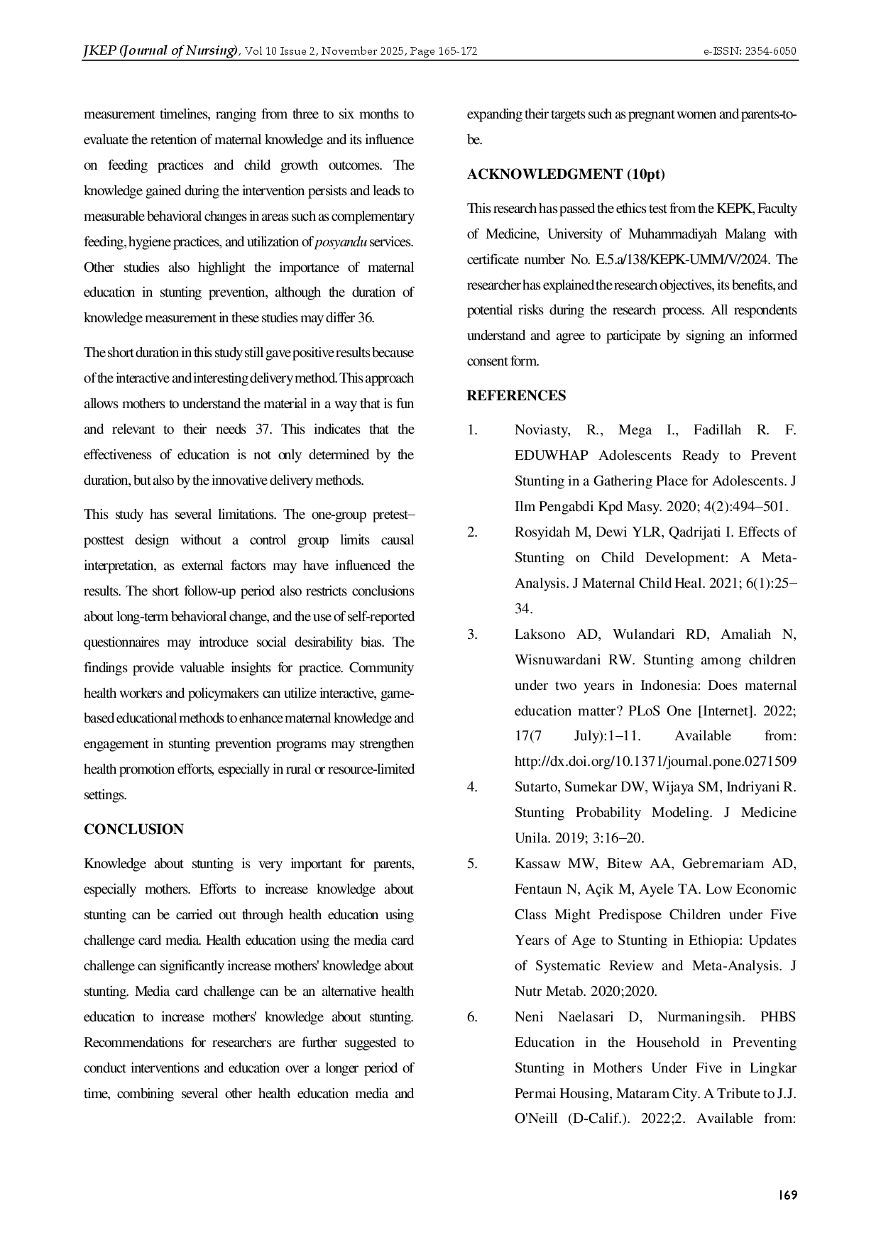 juris Effectiveness of Challenge Card Media in Enhancing Maternal Knowledge on Stunting and Related Nutrition Practices