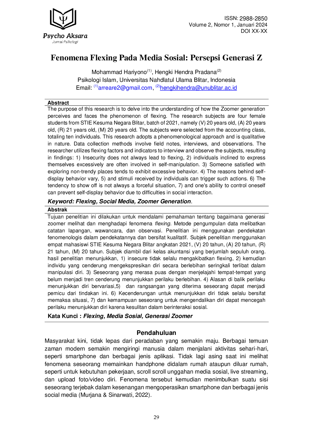 JURIS Fenomena Flexing Pada Media Sosial Persepsi Generasi Z