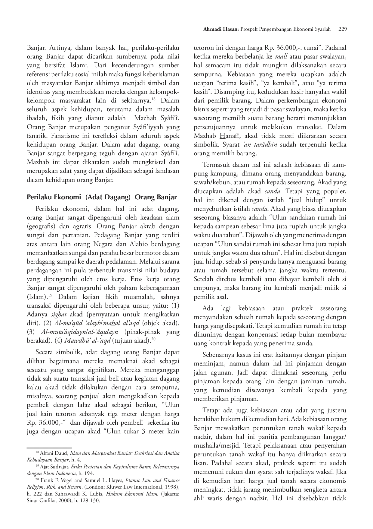 JURIS Prospect of Islamic Economic Development in Banjar Society of South Kalimantan