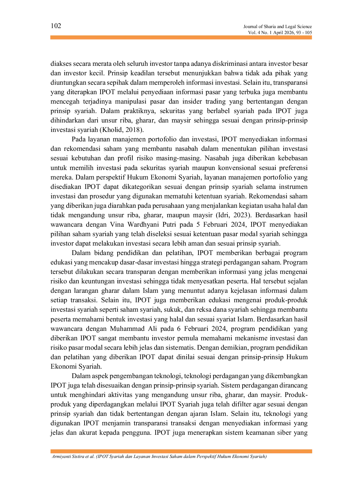 JURIS IPOT Syariah dan Layanan Investasi Saham dalam Perspektif Hukum Ekonomi Syariah