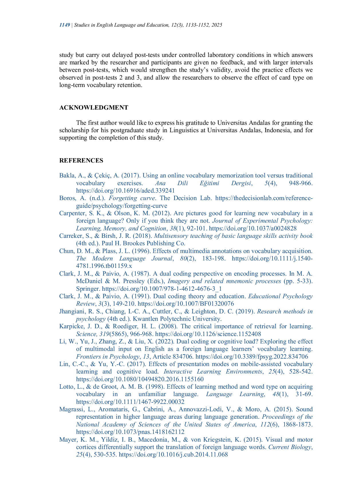 JURIS Comparing the Effectiveness of Multimodal vs Monomodal Digital Flashcards for L2 Vocabulary Learning