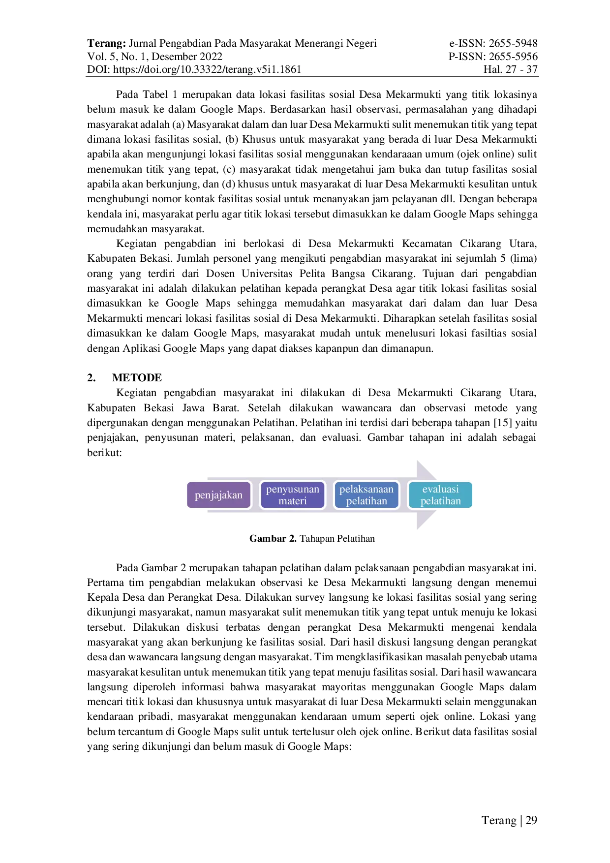 JURIS Pelatihan Pembuatan Titik Google Maps Fasilitas Sosial Desa Mekarmukti Cikarang