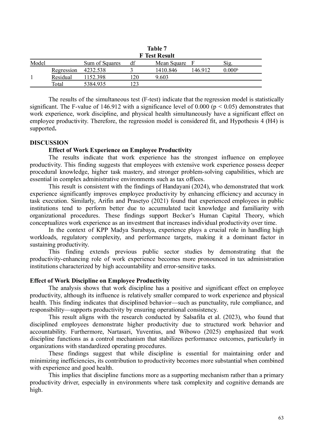 JURIS The Effect of Work Experience Work Discipline and Physical Health on Employee Productivity at the KPP Madya Surabaya