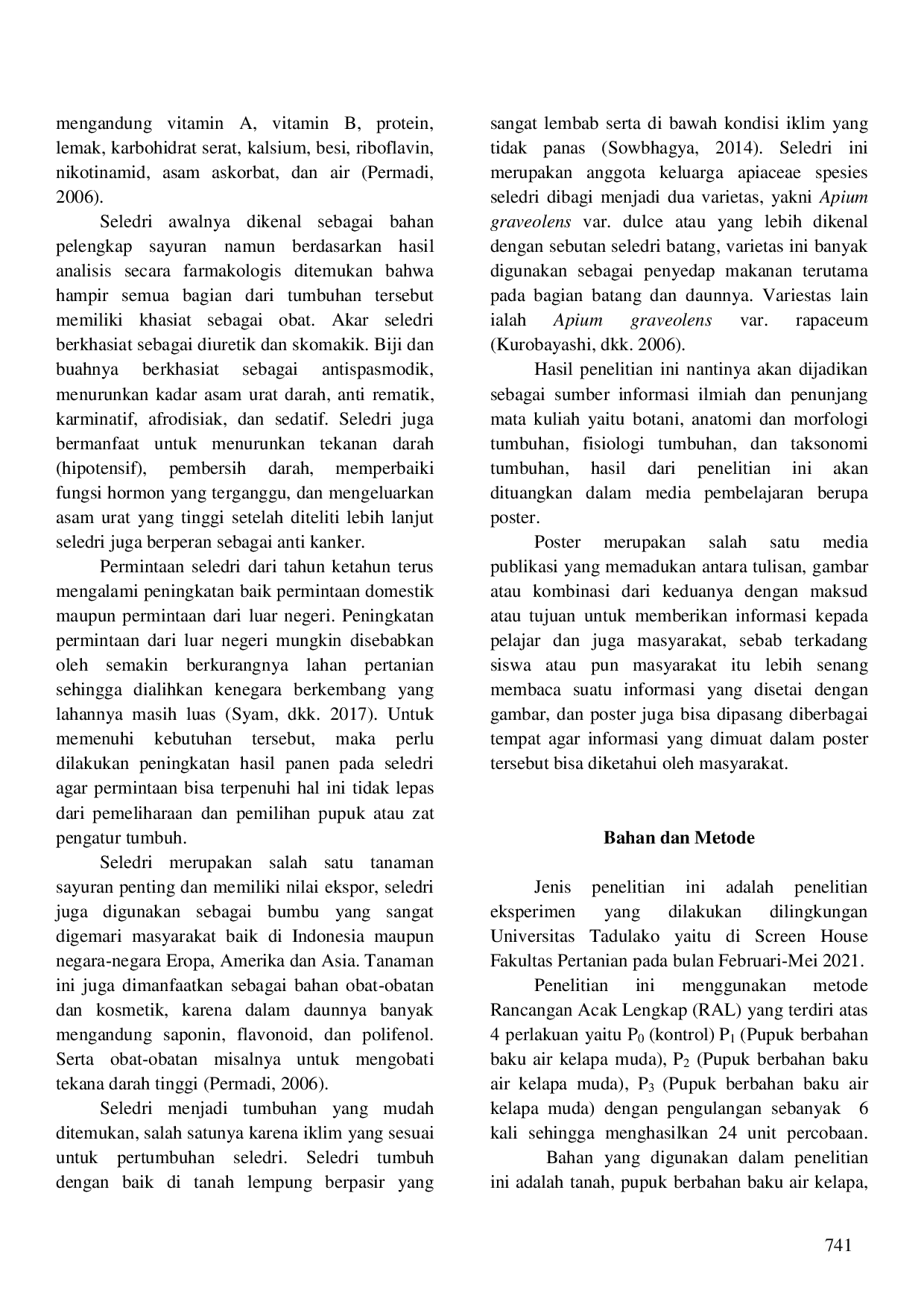 JURIS EFEK PEMBERIAN AIR KELAPA Cocos nucifera L TERHADAP PERTUMBUHAN TANAMAN SELEDRI Apium graveolens L DAN PEMANFAATANNYA SEBAGAI MEDIA PEMBELAJARAN