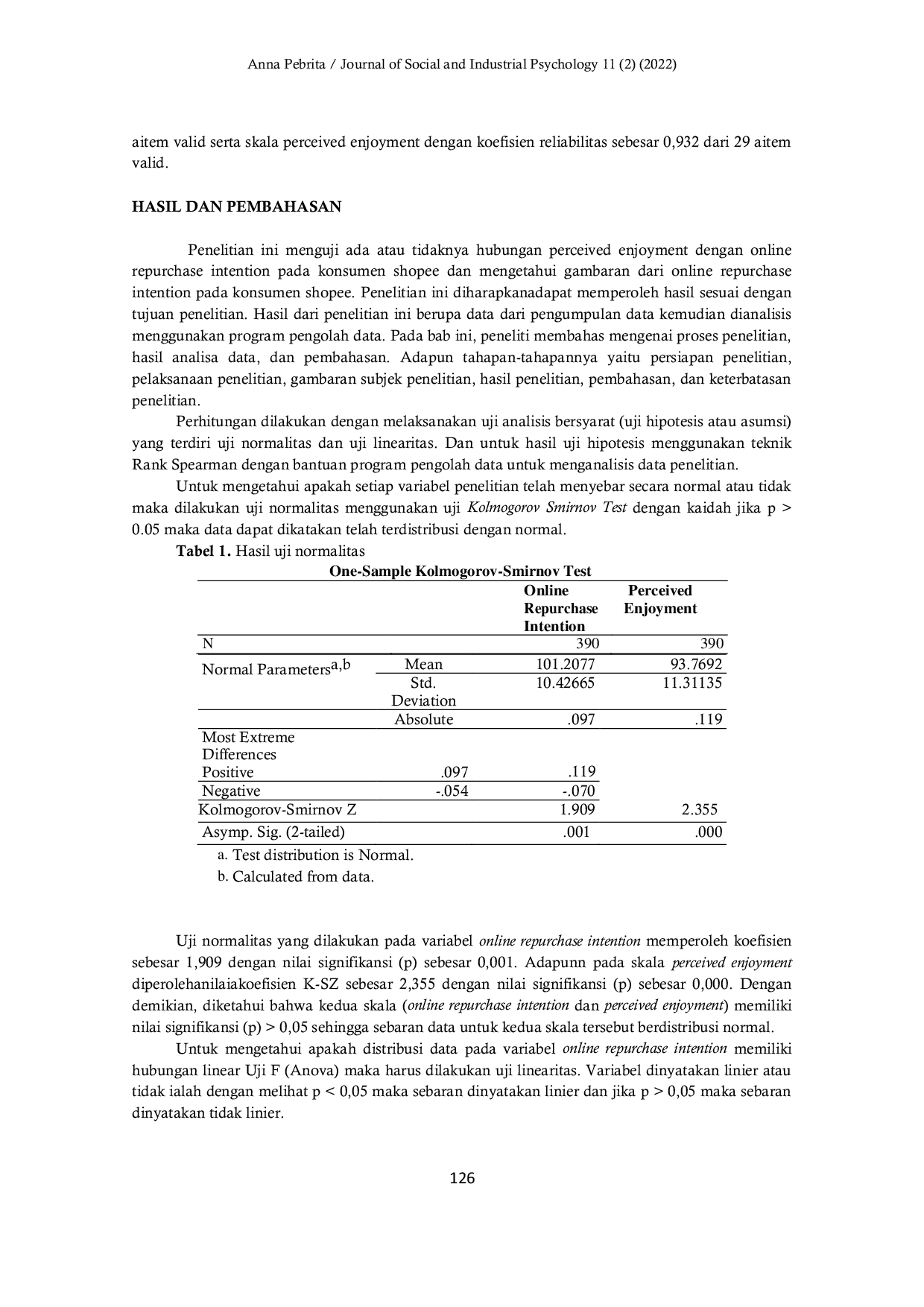 JURIS Online Repurchase Intention Ditinjau dari Perceived Enjoyment pada Konsumen Shopee