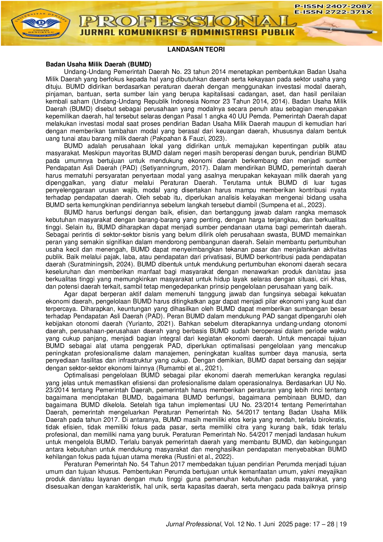 JURIS Peran Pembinaan Terhadap Badan Usaha Milik Daerah Oleh Bagian Perekonomian Sekretariat Tuban