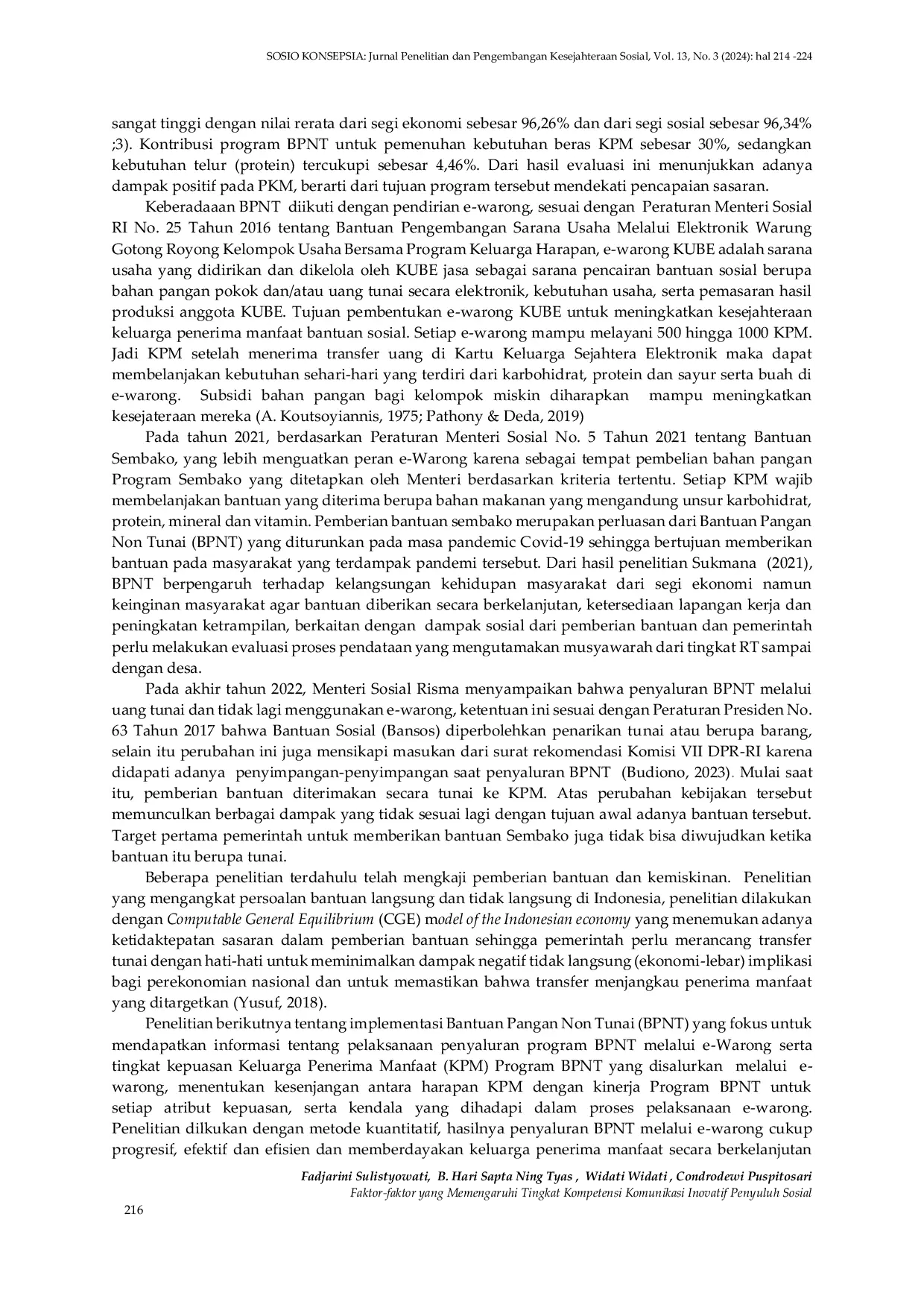 JURIS Utopia Bantuan Pangan Non Tunai dalam Mendorong Pemberdayaan Masyarakat