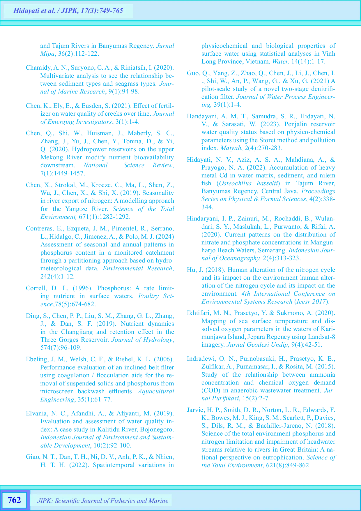 JURIS Spatio Temporal Distribution of Nitrate and Phosphate in Serayu Watershed Central Java Indonesia