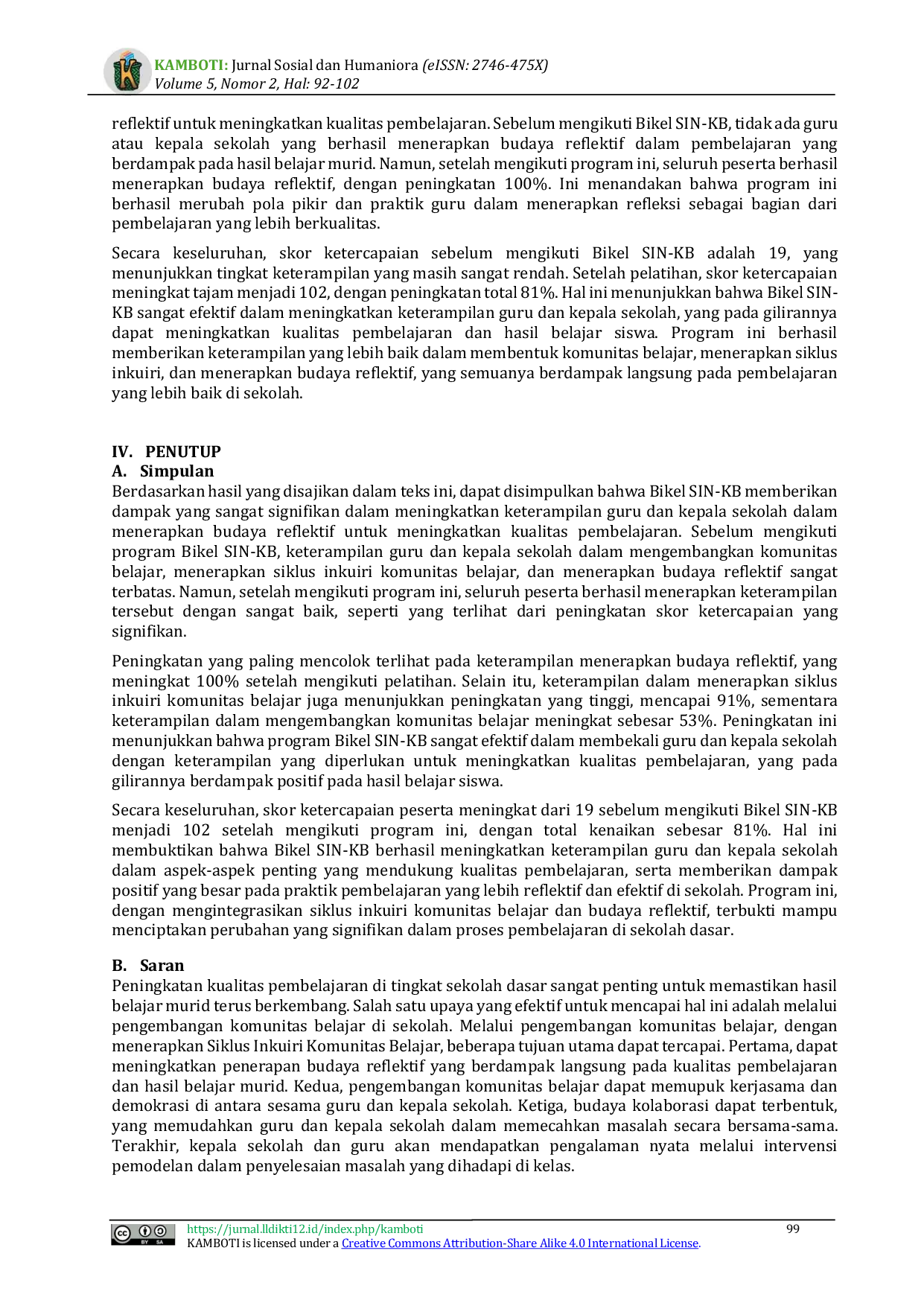 JURIS Bikel SIN KB Solusi Efektif untuk Meningkatkan Keterampilan Reflektif Guru dan Kepala Sekolah dalam Pembelajaran