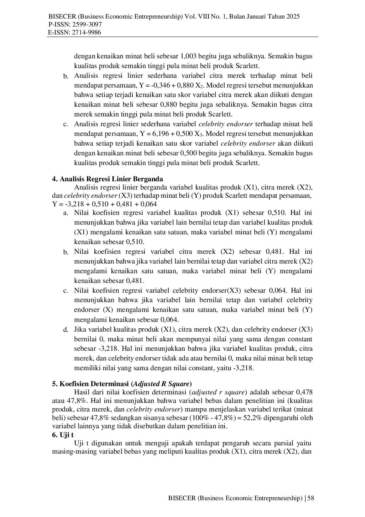 JURIS PENGARUH KUALITAS PRODUK CITRA MEREK DAN CELEBRITY ENDORSER TERHADAP MINAT BELI PADA PRODUK SCARLETT DI KABUPATEN SEMARANG