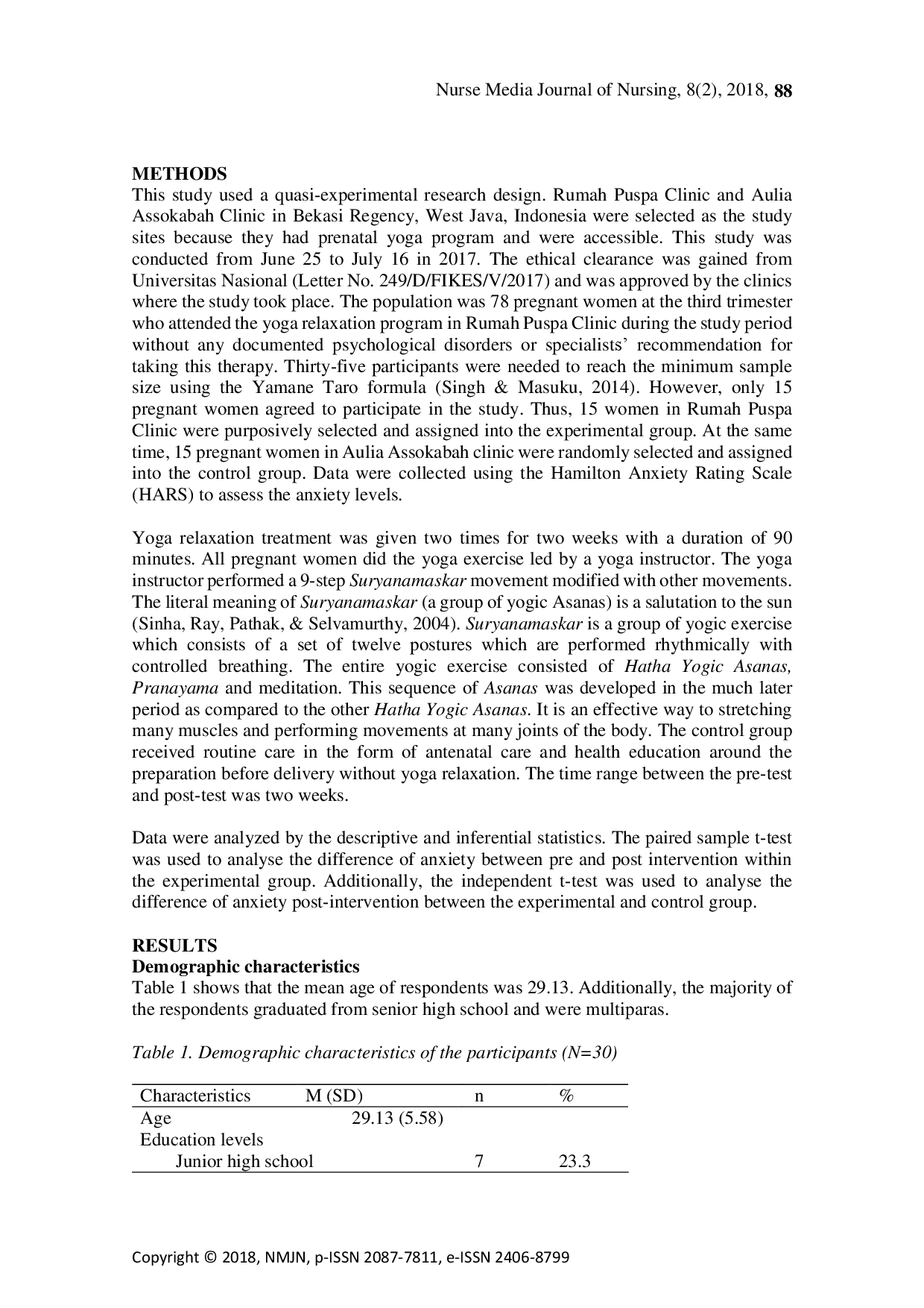 juris Effects of Yoga Relaxation on Anxiety Levels among Pregnant Women