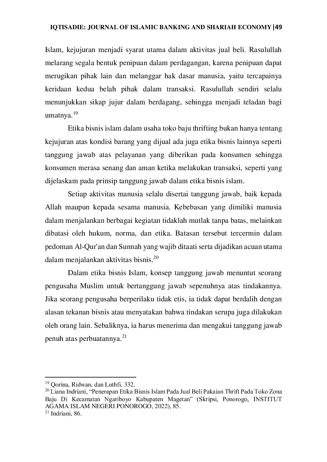 JURIS Etika Bisnis Islam Dalam Pemanfaatan Media Sosial Sebagai Strategi Pemasaran UMKM Usaha Toko Baju Thrifting