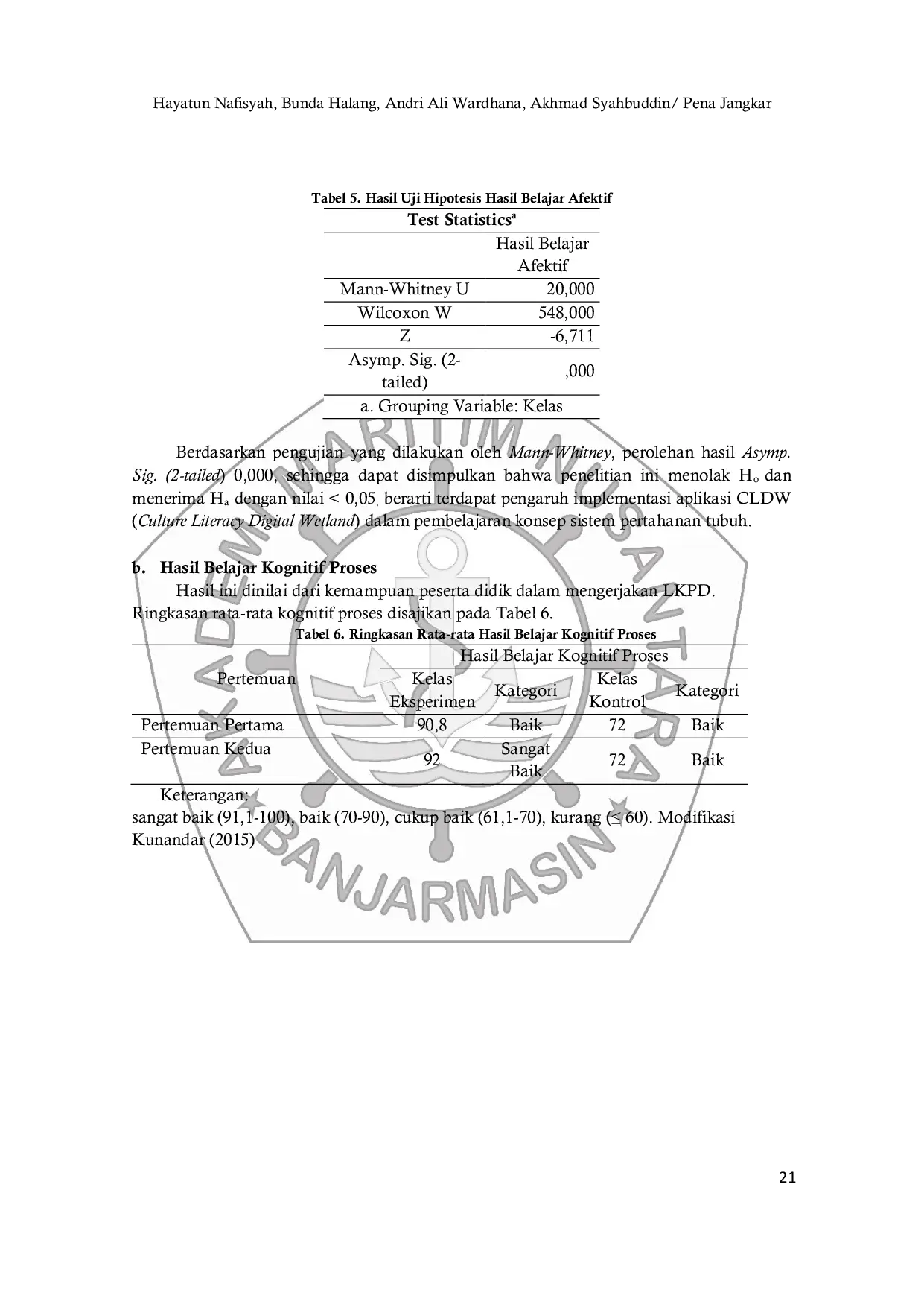 JURIS Implementasi Aplikasi Berbasis Budaya Literasi Digital Lahan Basah dalam Pembelajaran Konsep Sistem Pertahanan Tubuh
