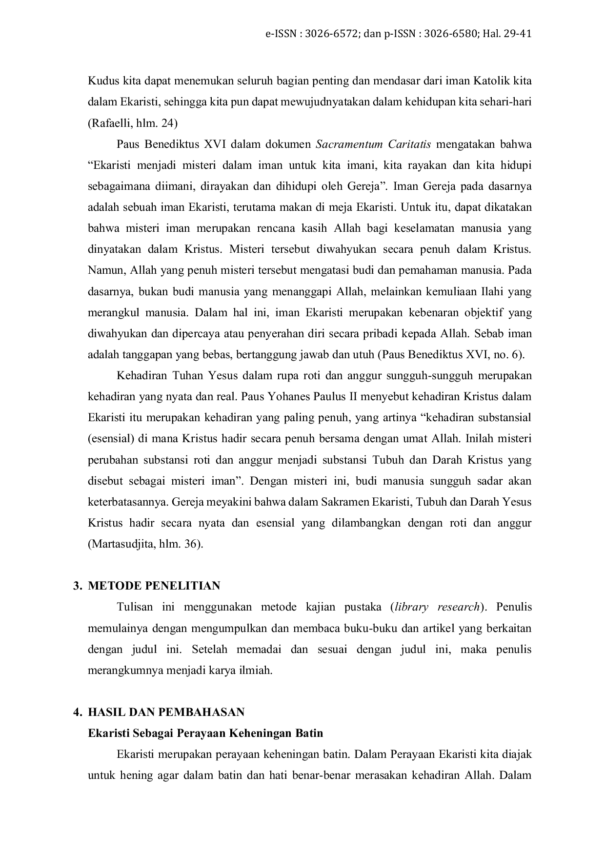 JURIS Memahami Keheningan sebagai Persiapan Batin Umat dalam Mengikuti Perayaan Ekaristi