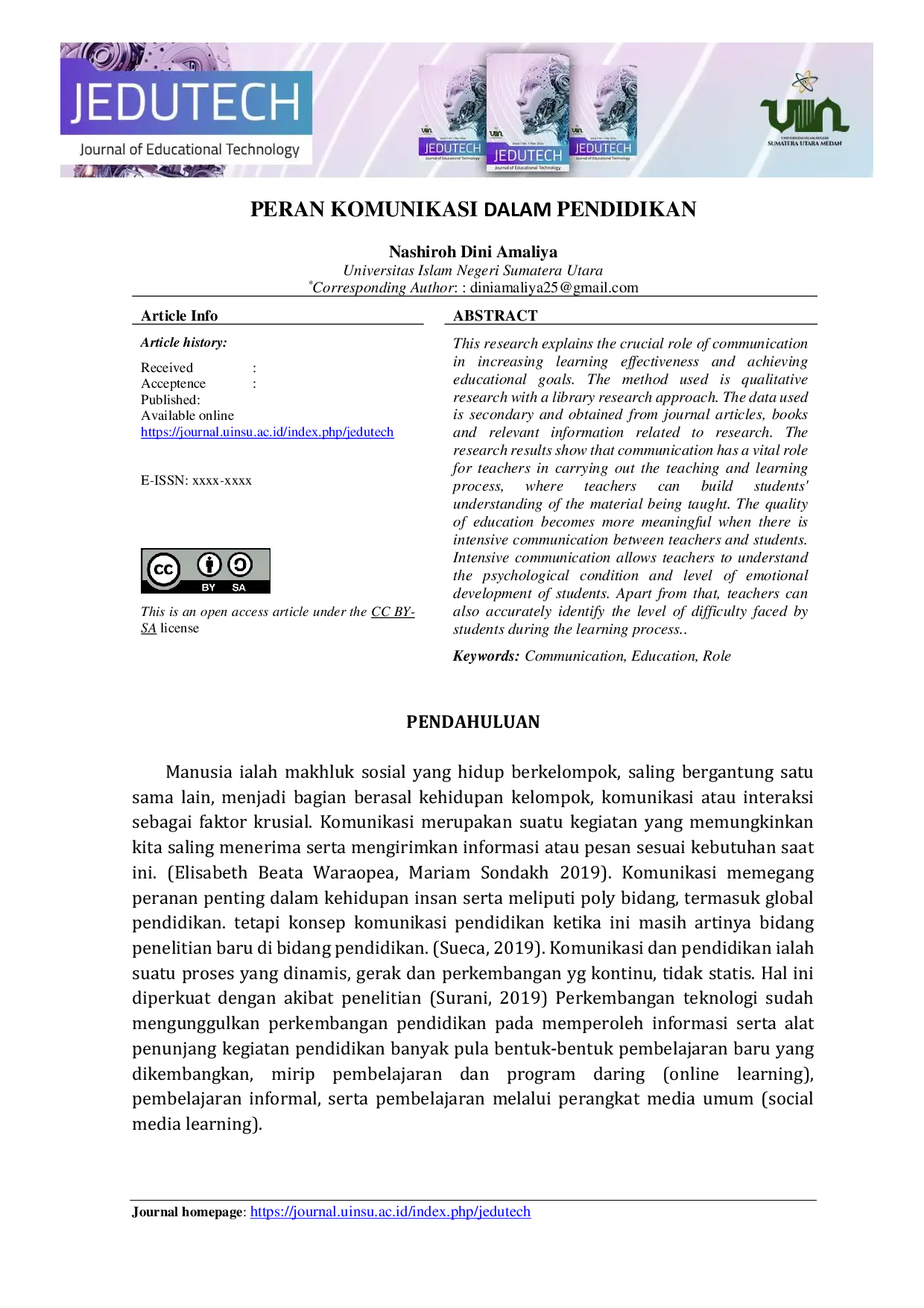 JURIS Peran Komunikasi Dalam Pendidikan