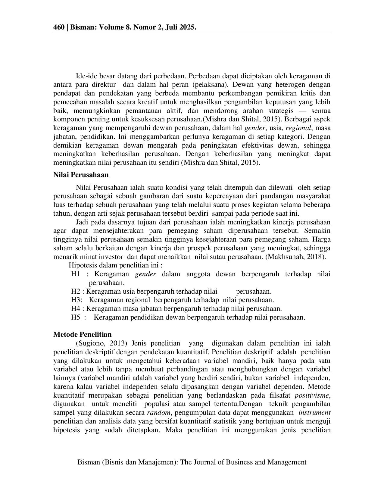 JURIS Pengaruh Gender Usia Regional Masa Jabatan Pendidikan terhadap Nilai Perusahaan pada Perusahaan Jasa Sektor Keuangan