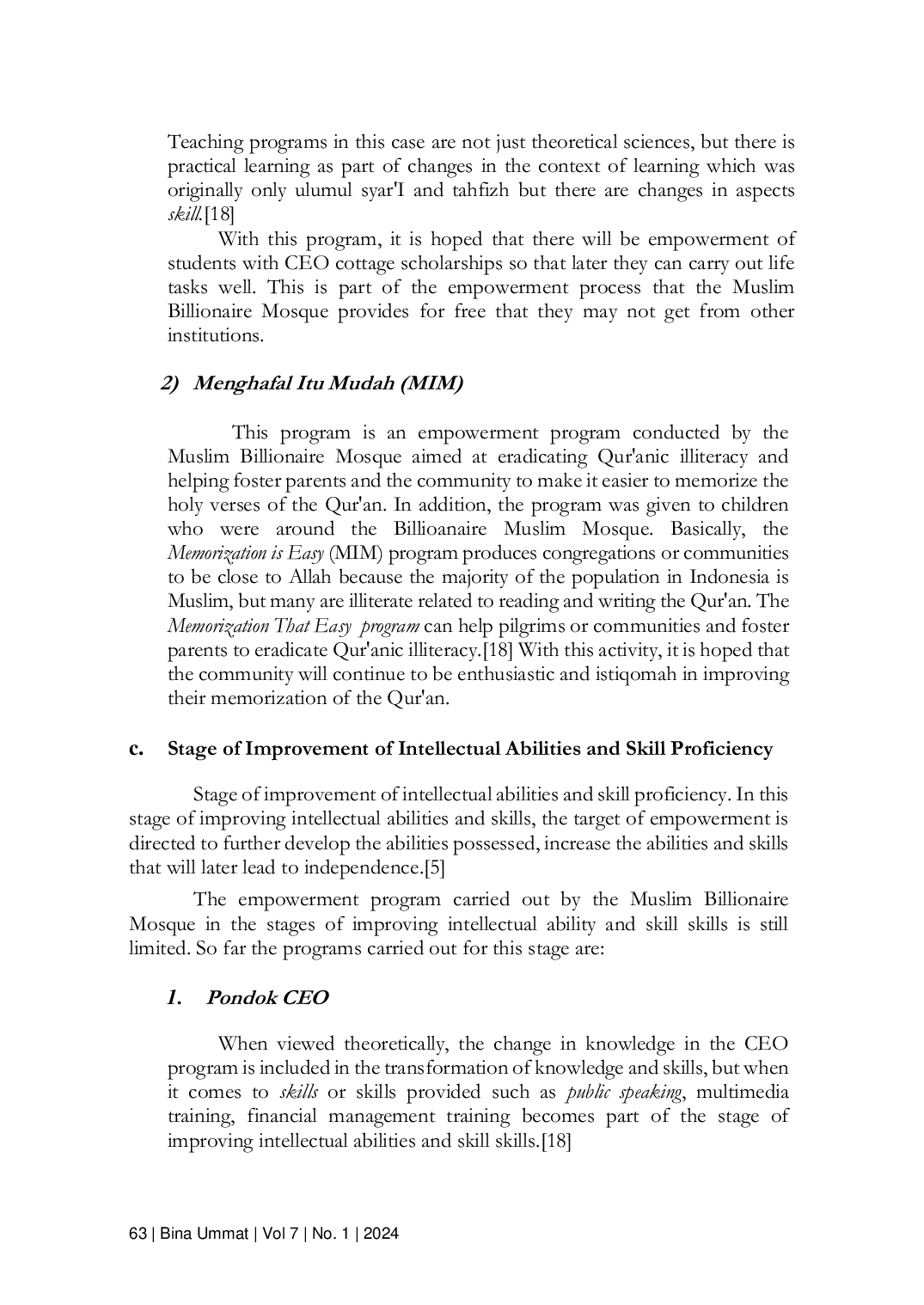 JURIS Mosque Based Community Empowerment A Case Study of the Billionaire Muslim Mosque in Cinangneng Tenjoloyo Bogor West Java