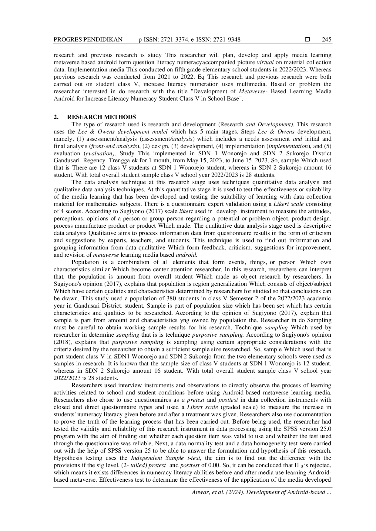 JURIS Development of Android Based Metaverse Media to Improve Numeration Literacy of Class V Students in Primary Schools