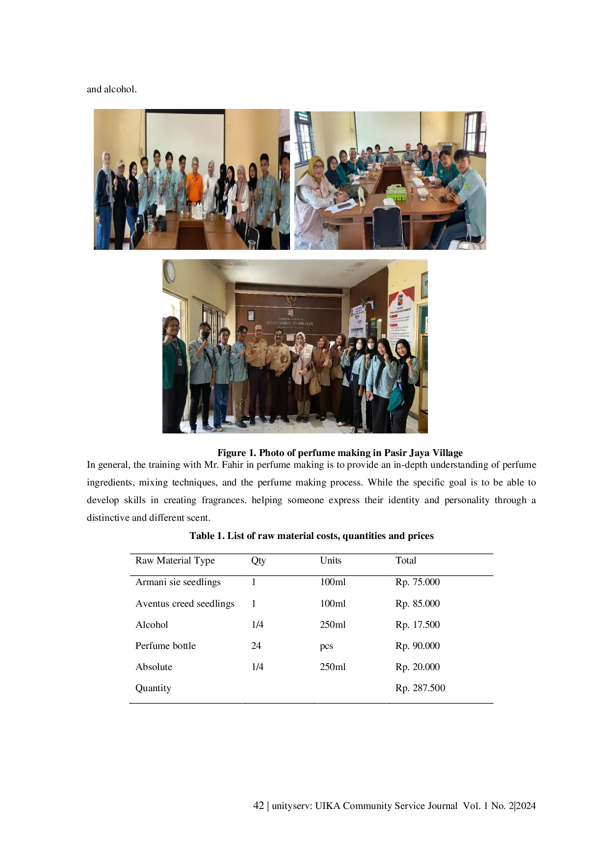 juris Strengthening Business Management and Marketing Strategies for Perfume Microenterprises in Muara Kidul Village Pasir Jaya Village West Bogor District