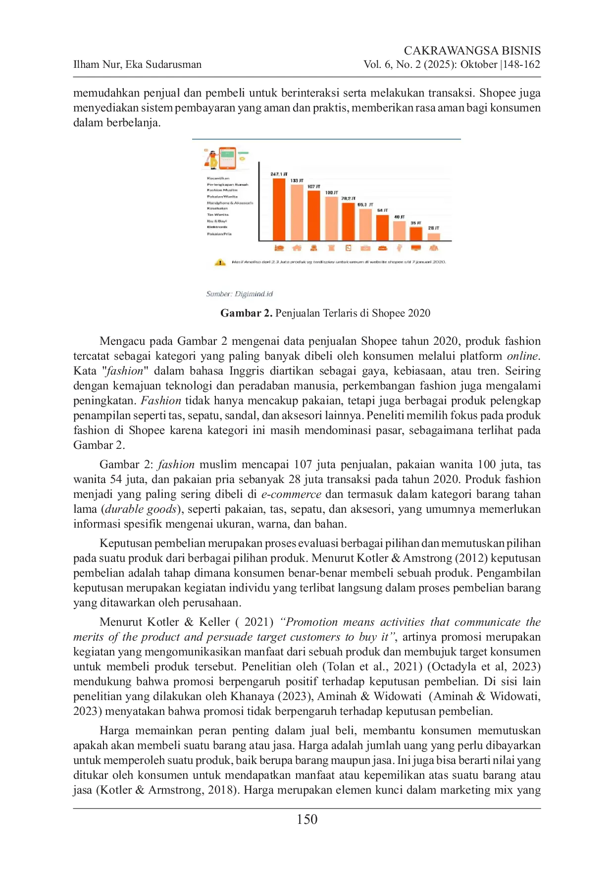 JURIS Pengaruh Promosi Harga dan Kualitas Produk Terhadap Keputusan Pembelian Fashion di E Commerce Shopee Indonesia