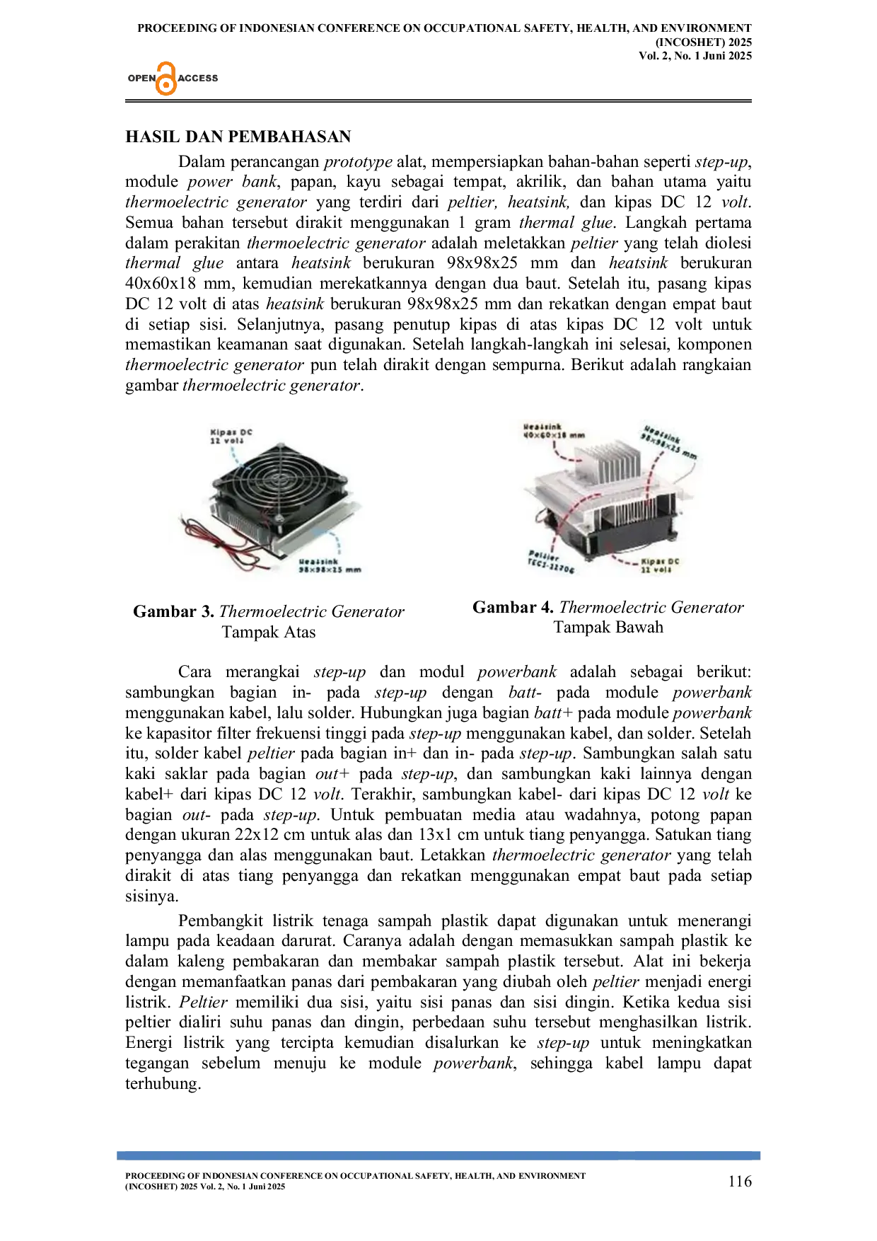 JURIS Thermoplast Perancangan Sistem Pembangkit Listrik Dari Sampah Plastik Dengan Peningkatan Kinerja Thermoelectric Generator