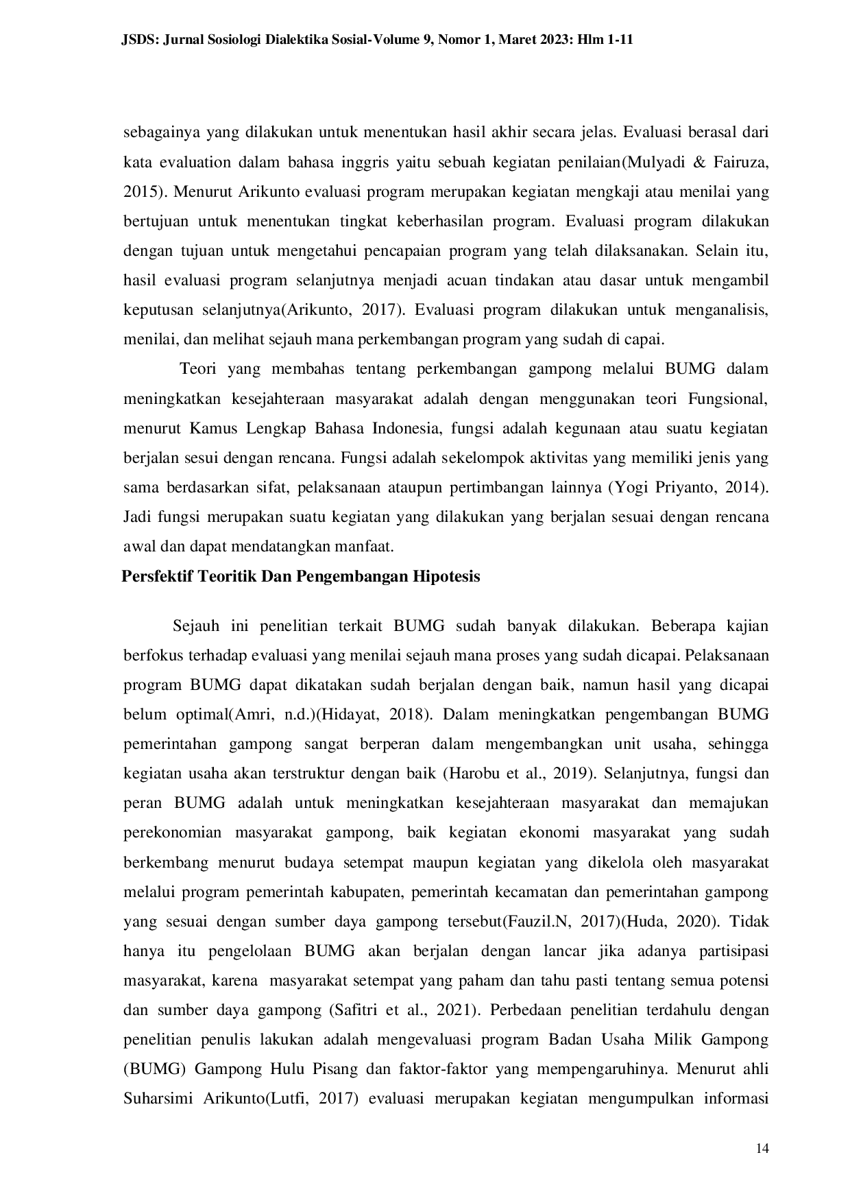 JURIS Evaluasi Program Badan Usaha Milik Gampong Bumg Gampong Hulu Pisang Kecamatan Labuhanhaji Kabupaten Aceh Selatan