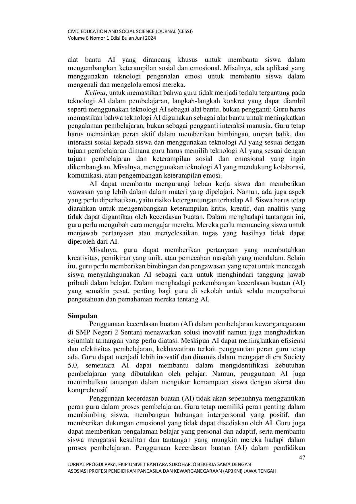 JURIS Artificial Intelligence Tantangan Dalam Pembelajaran Kewarganegaraan