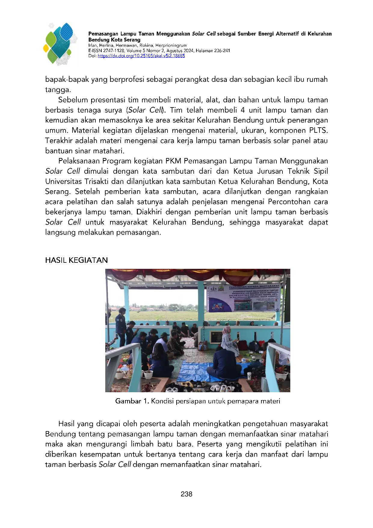 JURIS Penerapan Solar Panel Di Lingkungan Serang Banten