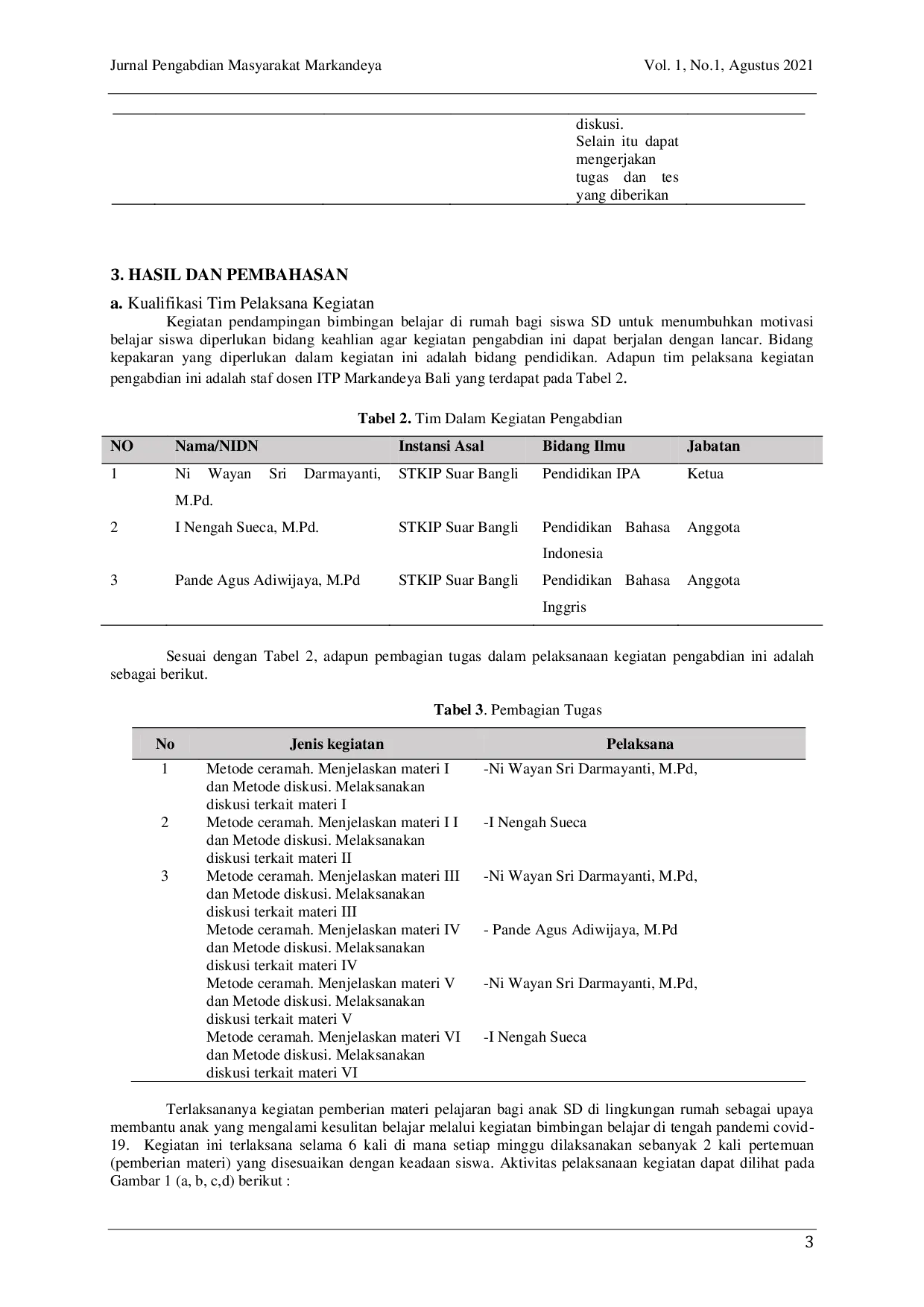 JURIS Pemberian Materi Pelajaran Bagi Anak SD di Lingkungan Rumah Sebagai Upaya Membantu Anak yang Mengalami Kesulitan Belajar Melalui Kegiatan Bimbingan Belajar di Tengah Pandemi Covid 19