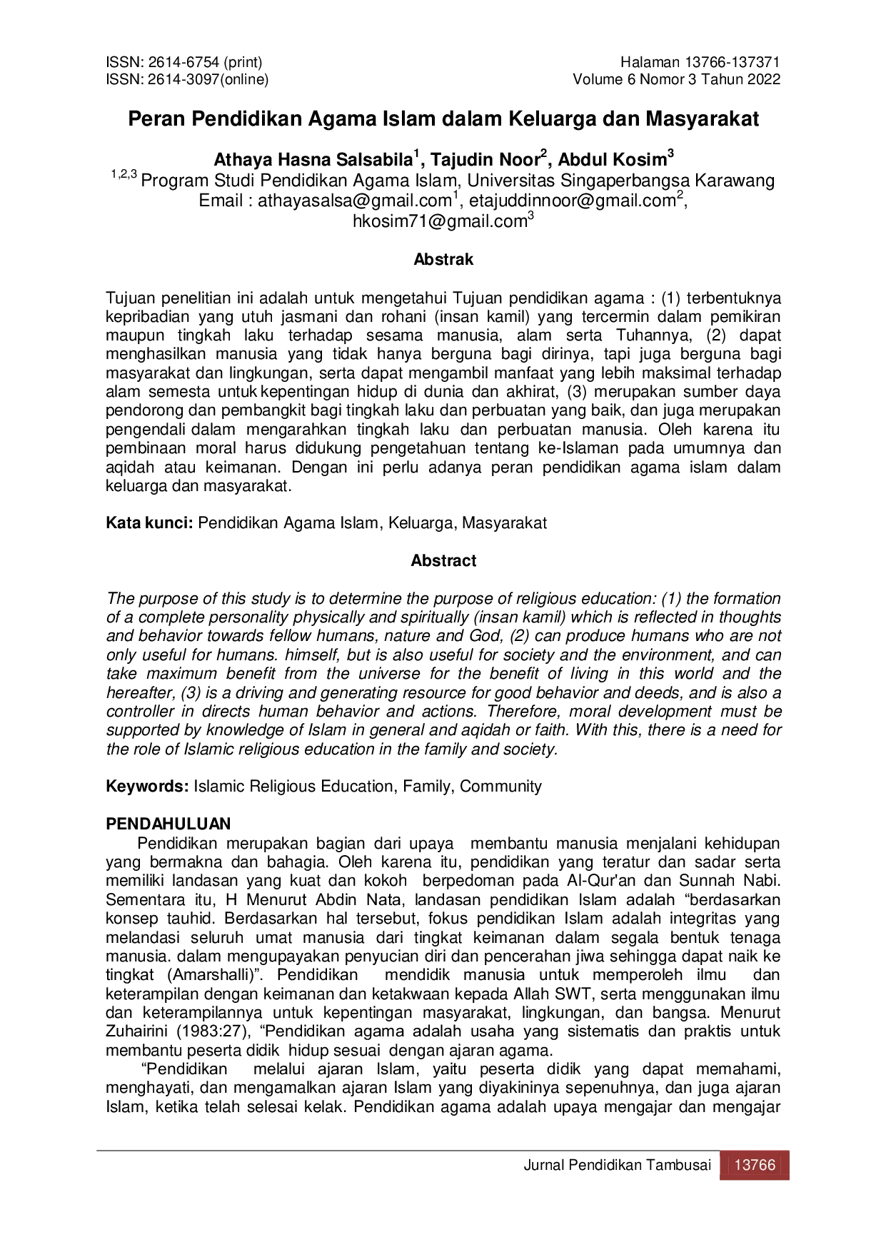 JURIS Peran Pendidikan Agama Islam dalam Keluarga dan Masyarakat