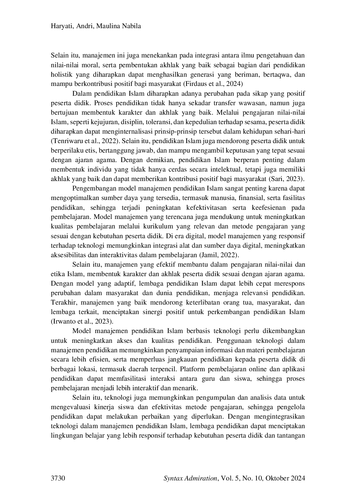 JURIS Pengembangan Model Manajemen Pendidikan Islam Berbasis Teknologi untuk Meningkatkan Akses dan Kualitas Pendidikan