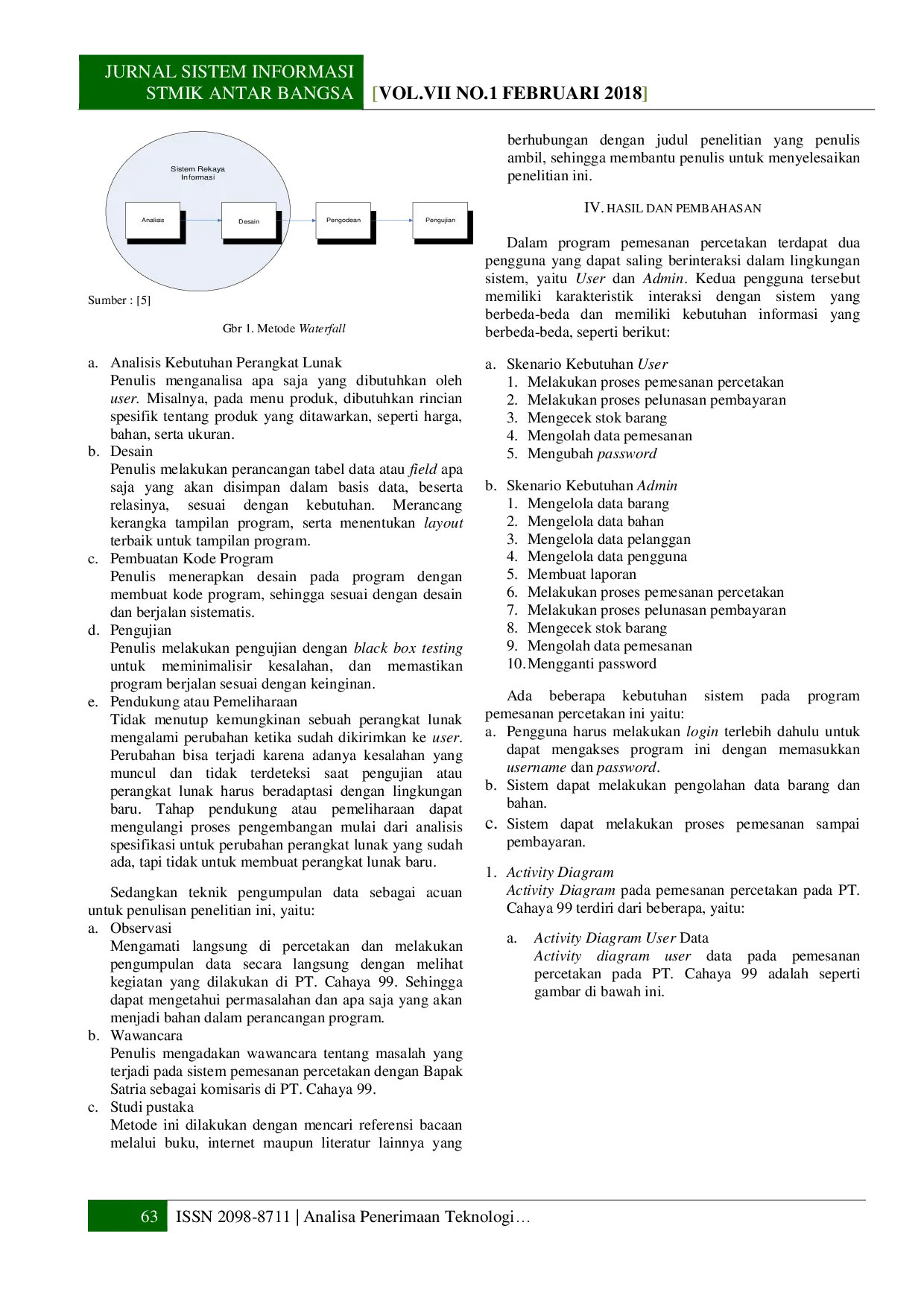 juris Program Pemesanan Percetakan Berorientasi Objek dengan Pemodelan Unified Modeling Language