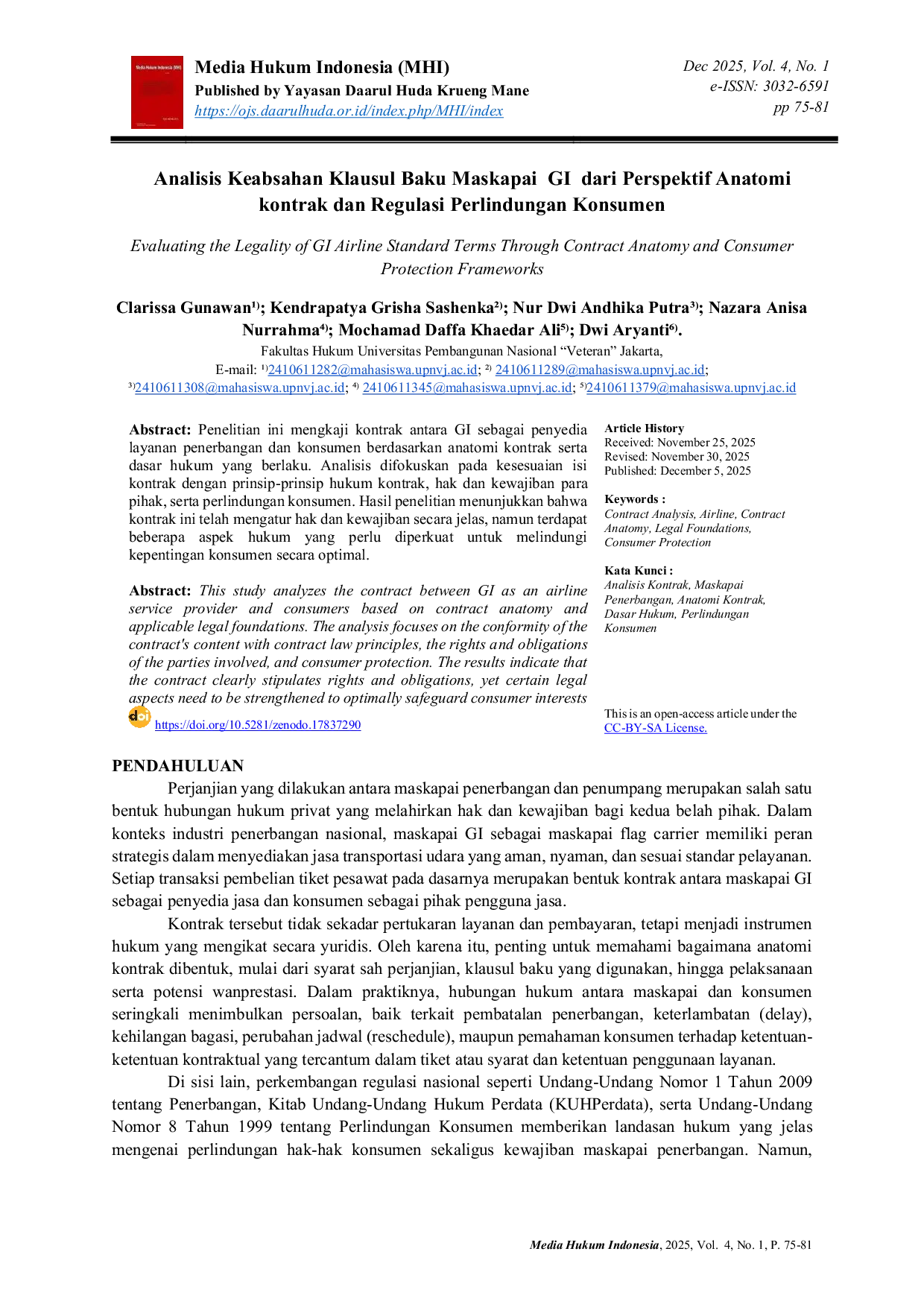 JURIS Evaluating the Legality of GI Airline Standard Terms Through Contract Anatomy and Consumer Protection Frameworks