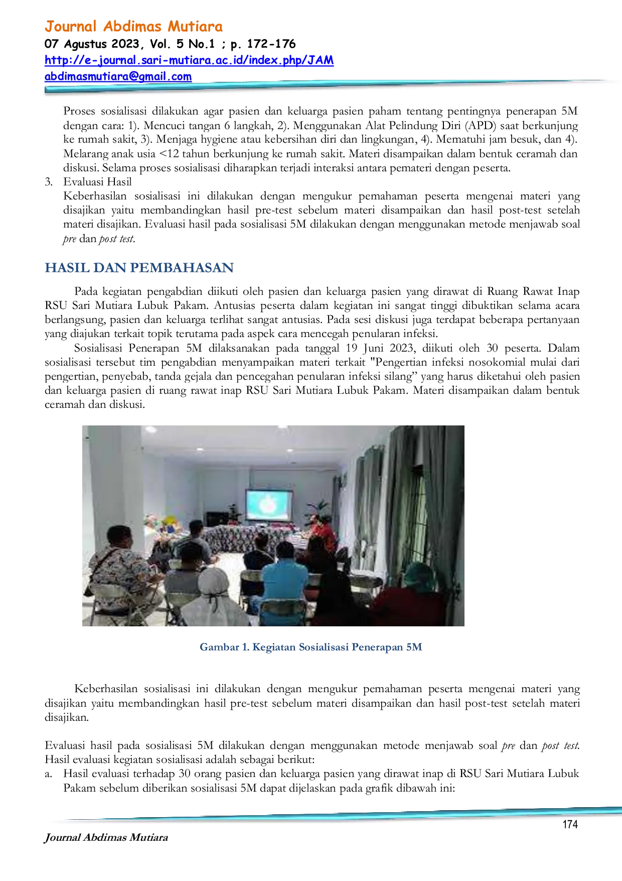 JURIS Pencegahan Infeksi Nosokomial Melalui Sosialisasi 5 M